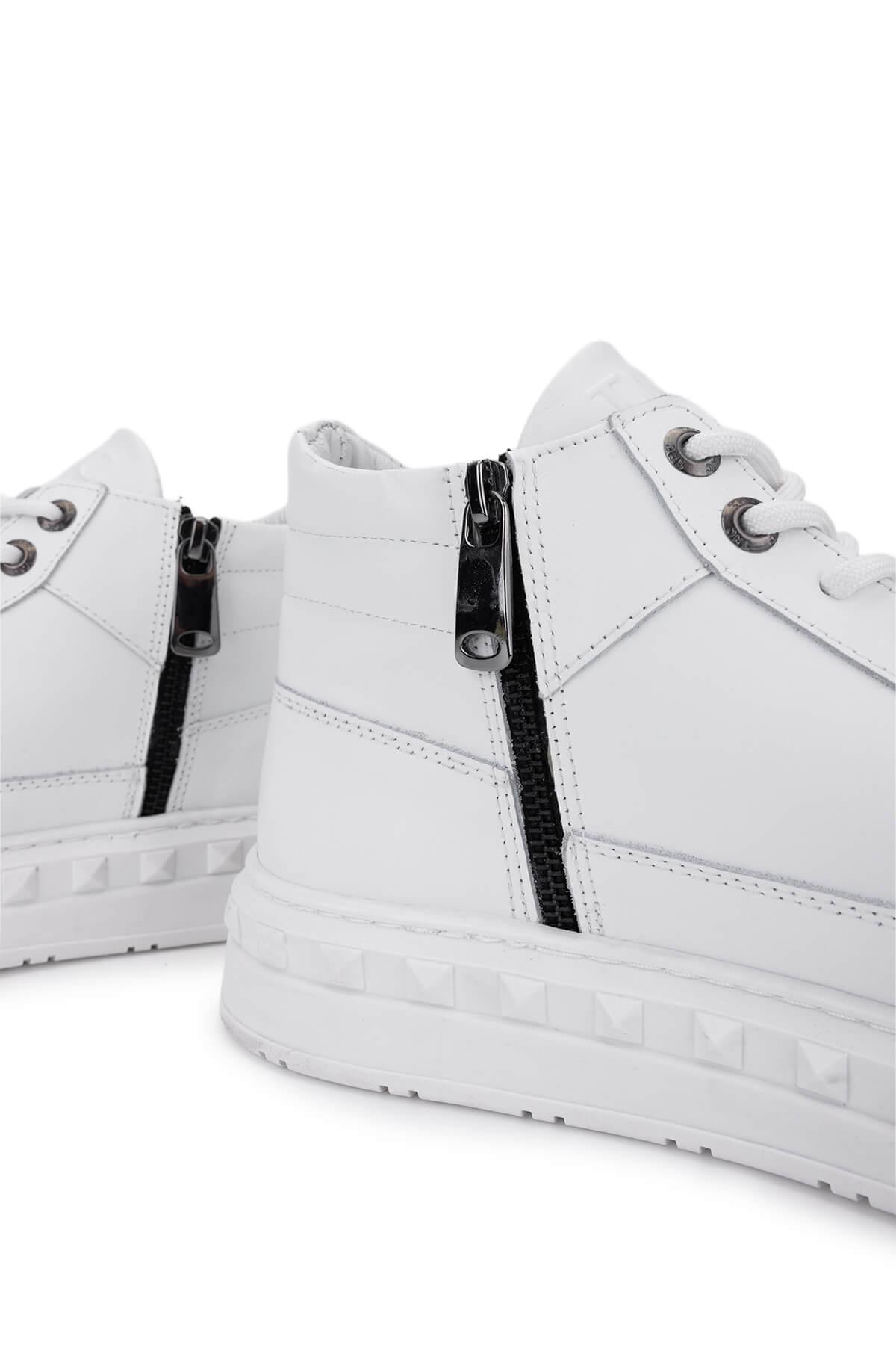 Tamer Tanca Erkek Hakiki Deri Beyaz Sneakers & Spor Bot