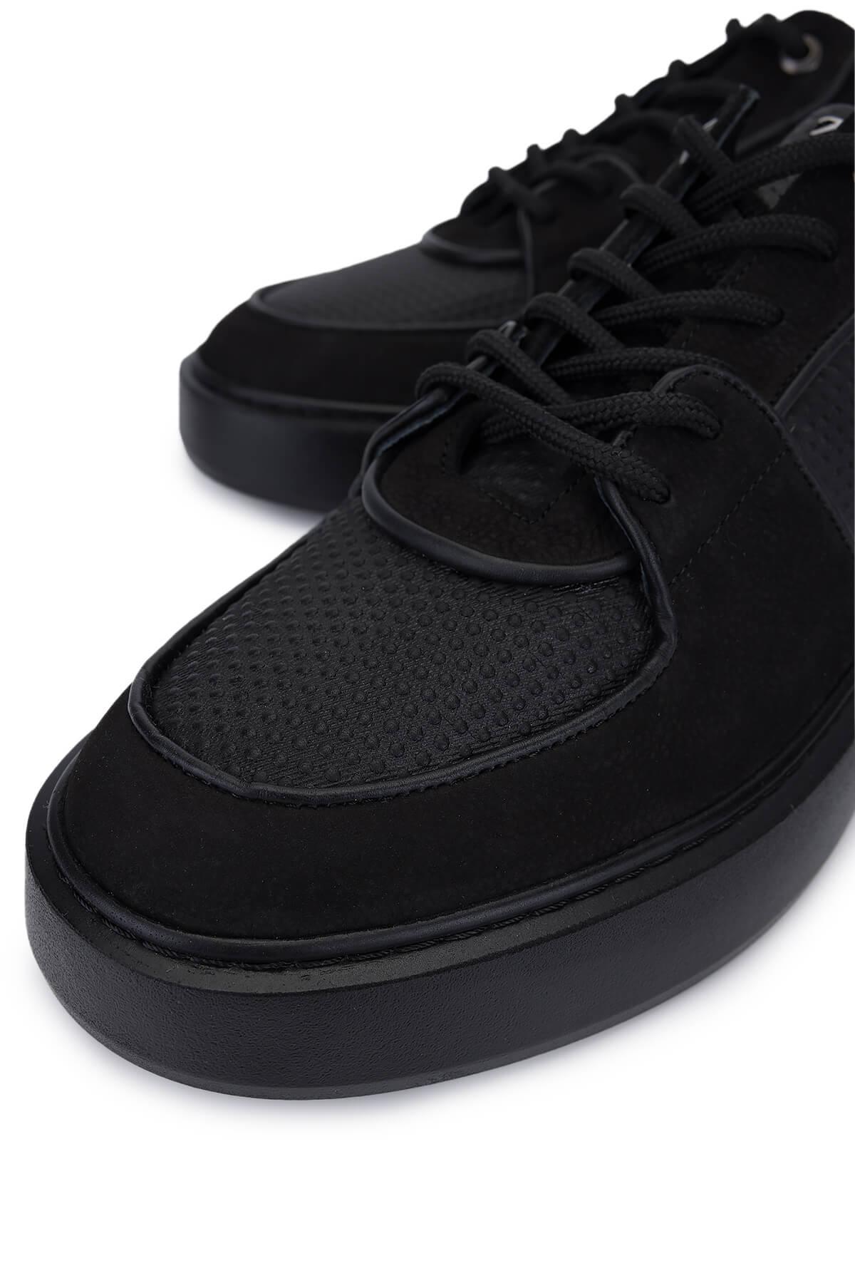 Tamer Tanca Erkek Hakiki Deri Siyah Sneakers & Spor Ayakkabı