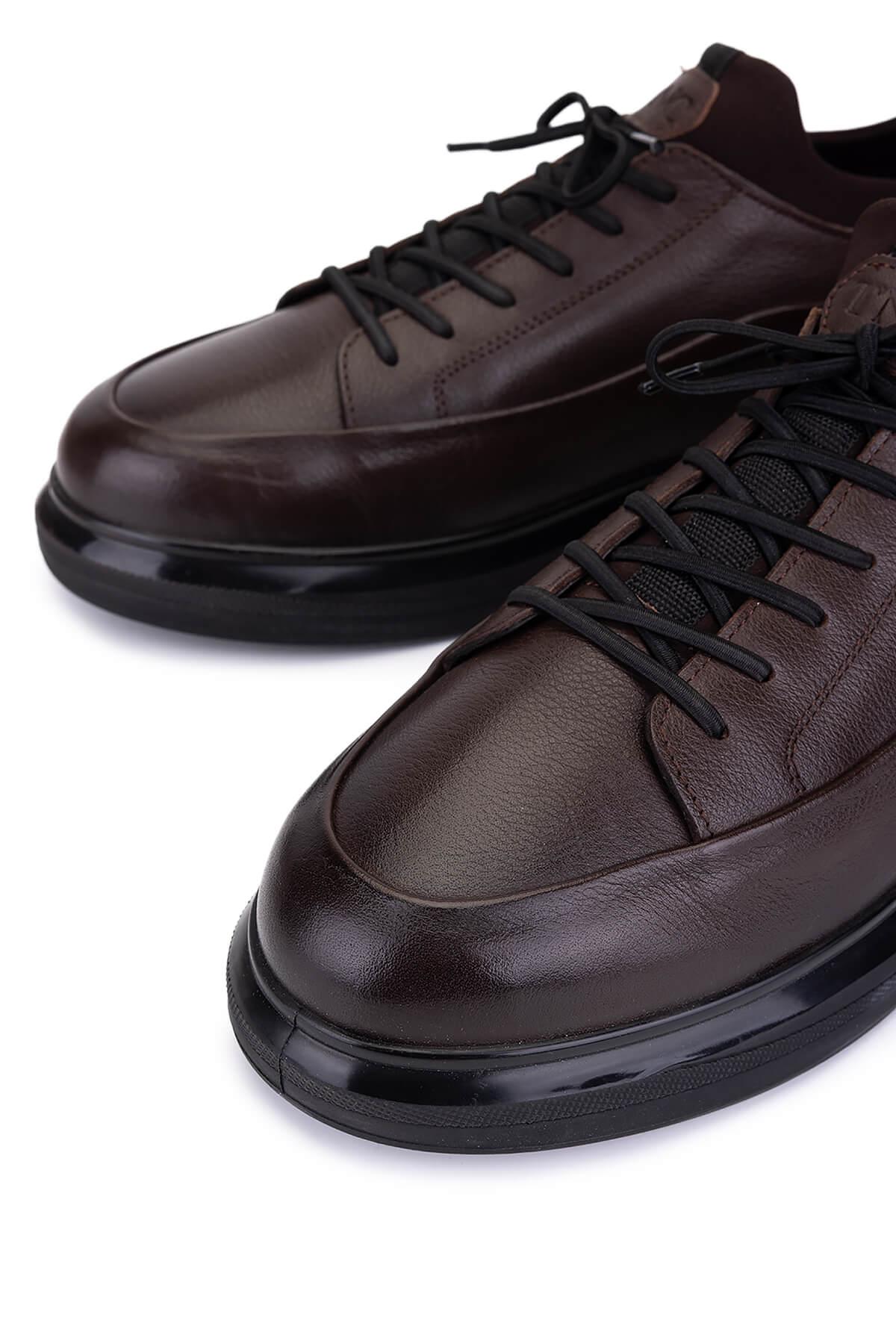 Tamer Tanca Erkek Hakiki Deri Kahverengi Sneakers & Spor Ayakkabı