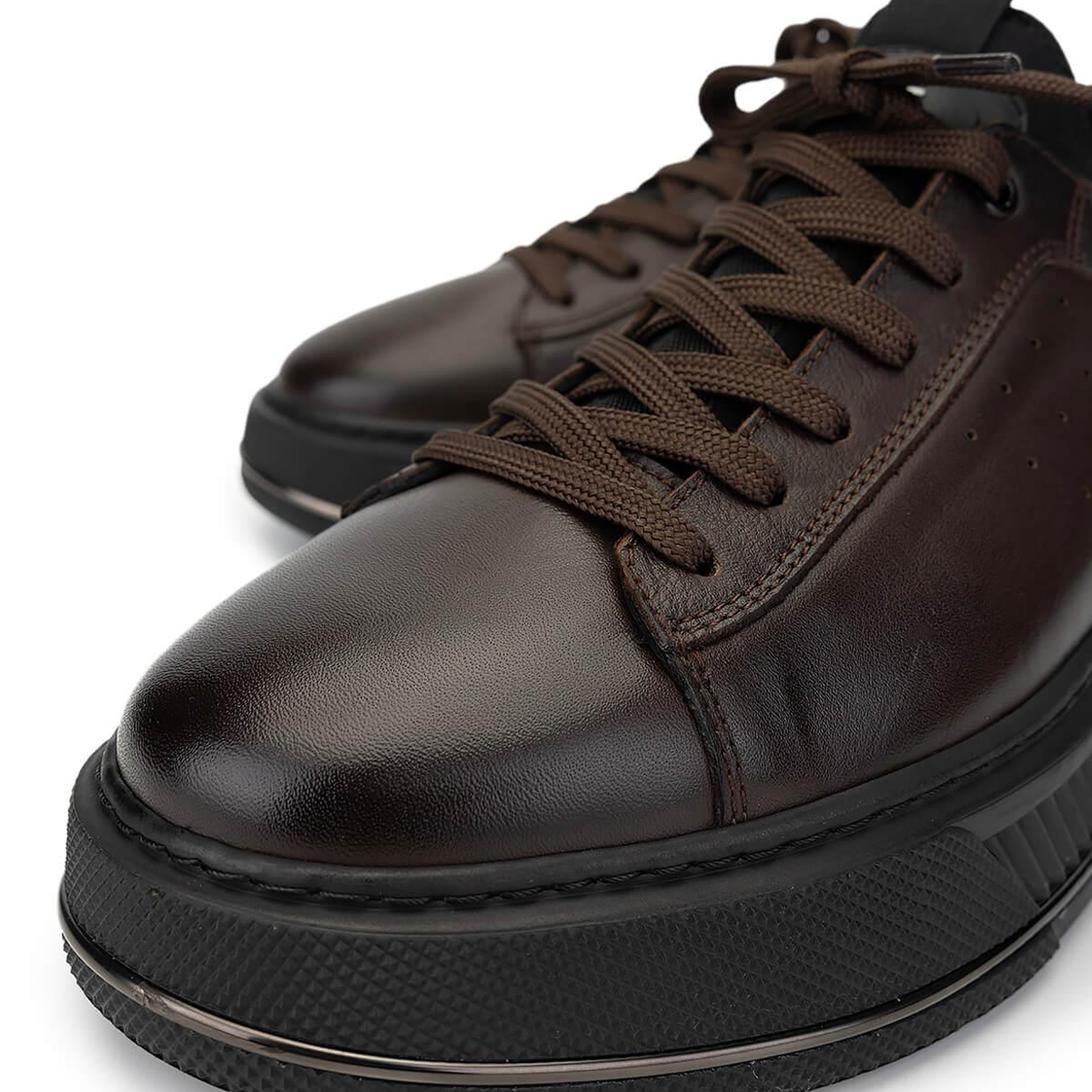 Tamer Tanca Erkek Hakiki Deri Kahverengi Sneakers & Spor Ayakkabı