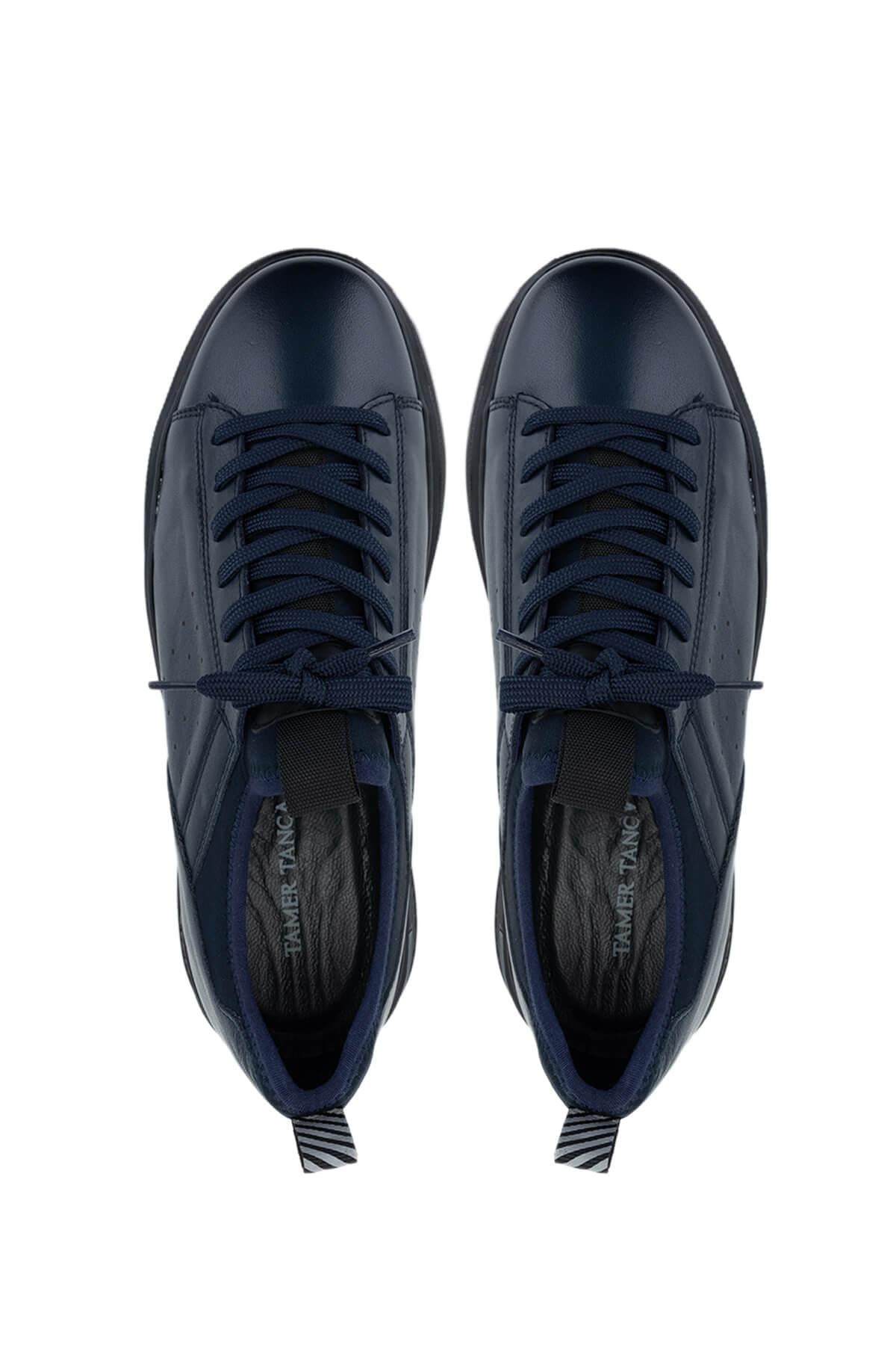 Tamer Tanca Erkek Hakiki Deri Lacivert Sneakers & Spor Ayakkabı