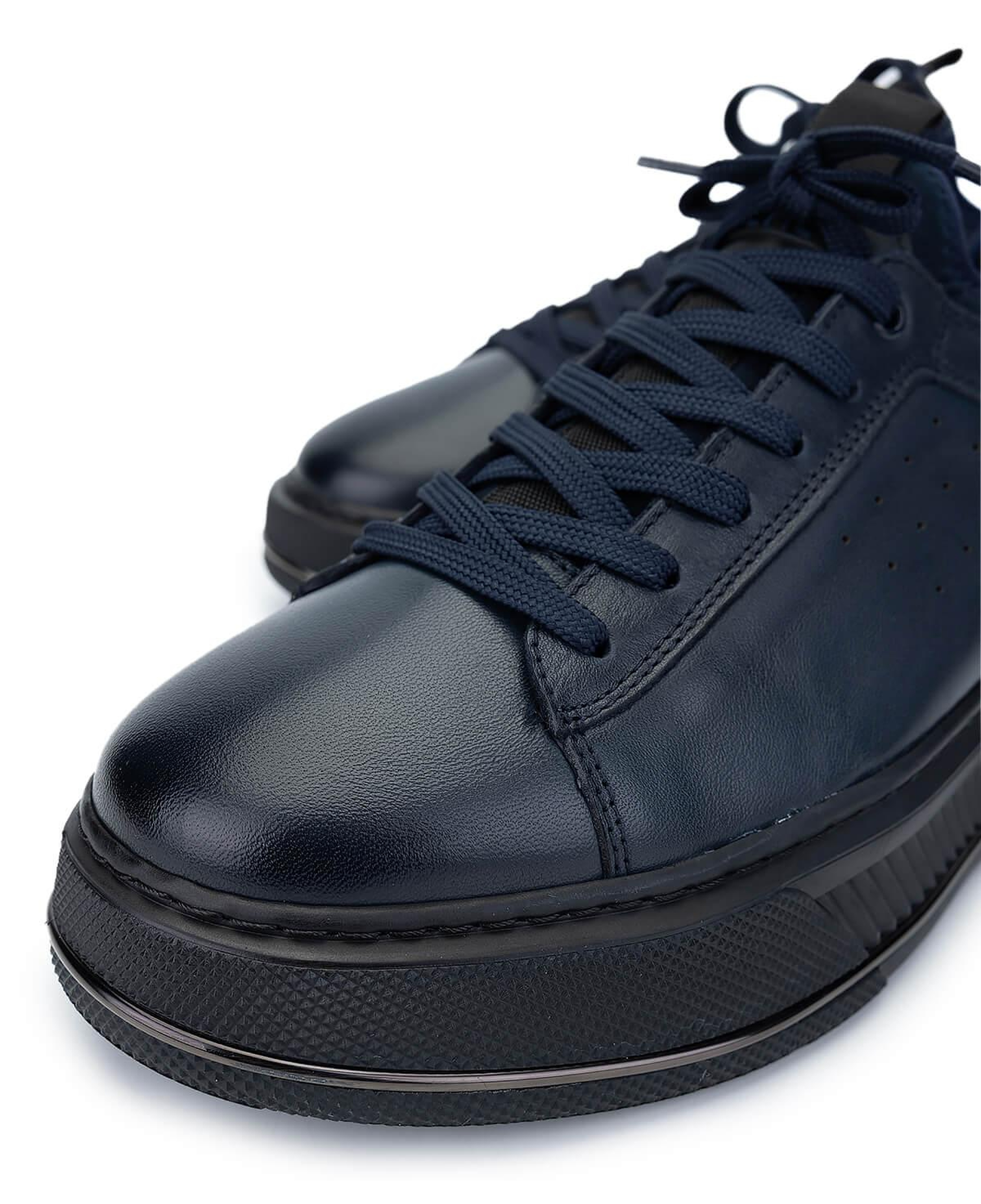 Tamer Tanca Erkek Hakiki Deri Lacivert Sneakers & Spor Ayakkabı