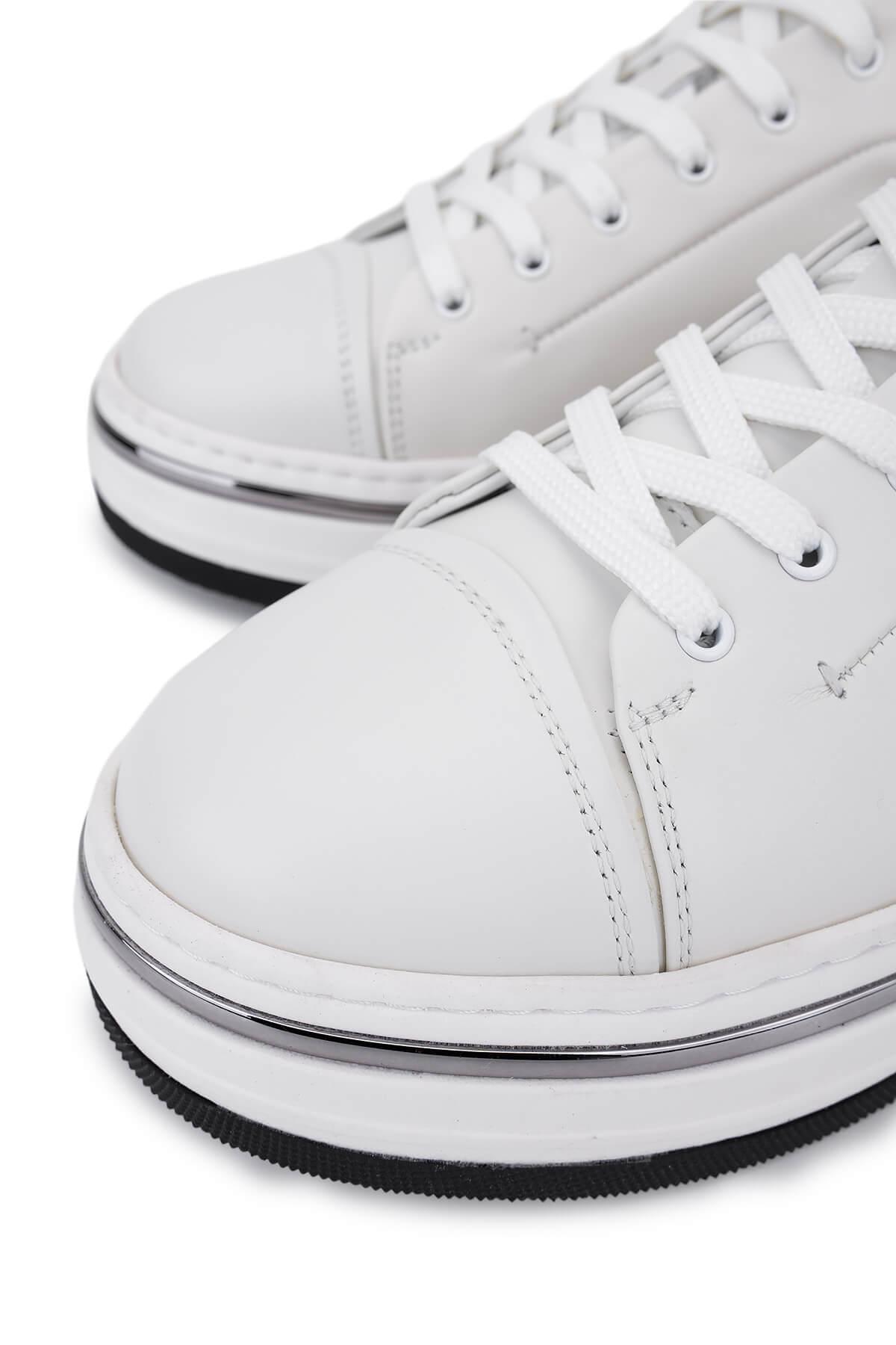 Tamer Tanca Erkek Hakiki Deri Beyaz Sneakers & Spor Ayakkabı