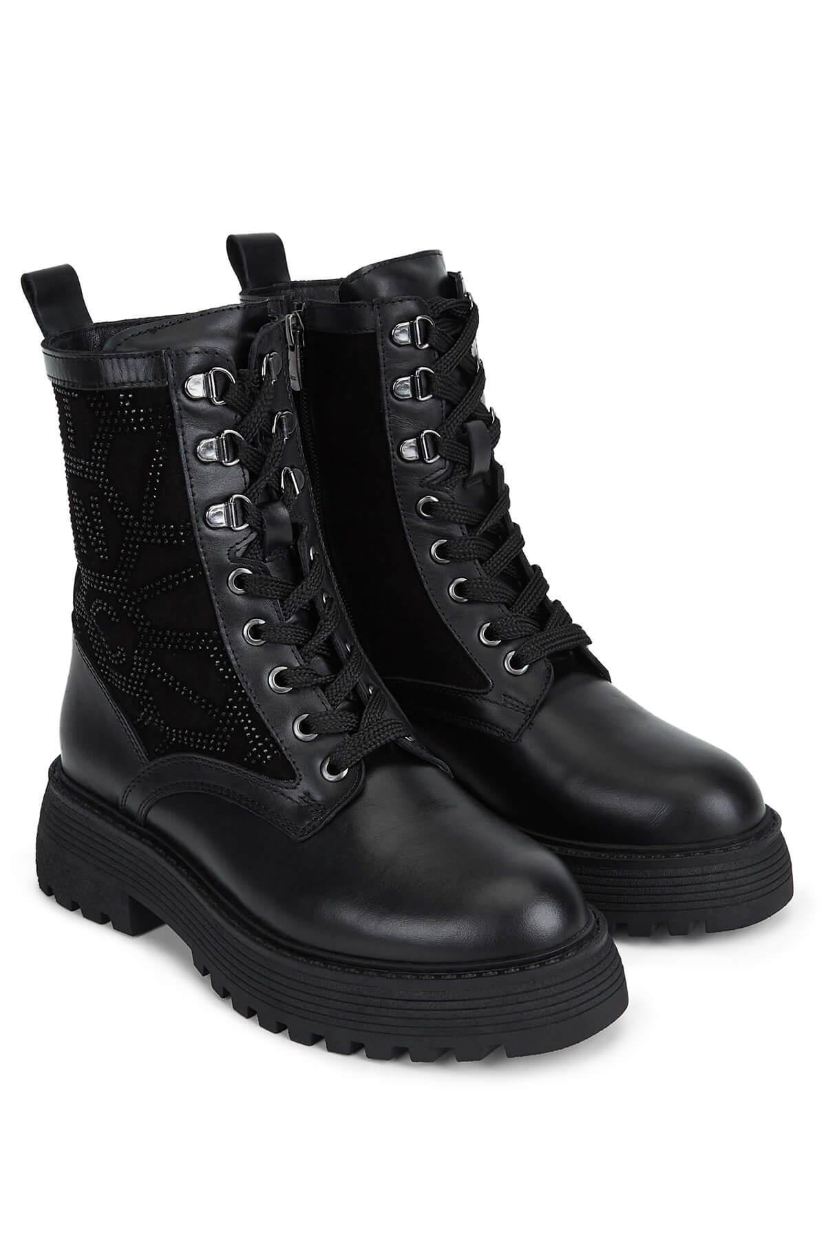 Tamer Tanca Kadın Hakiki Deri Siyah Deri Casual Bot