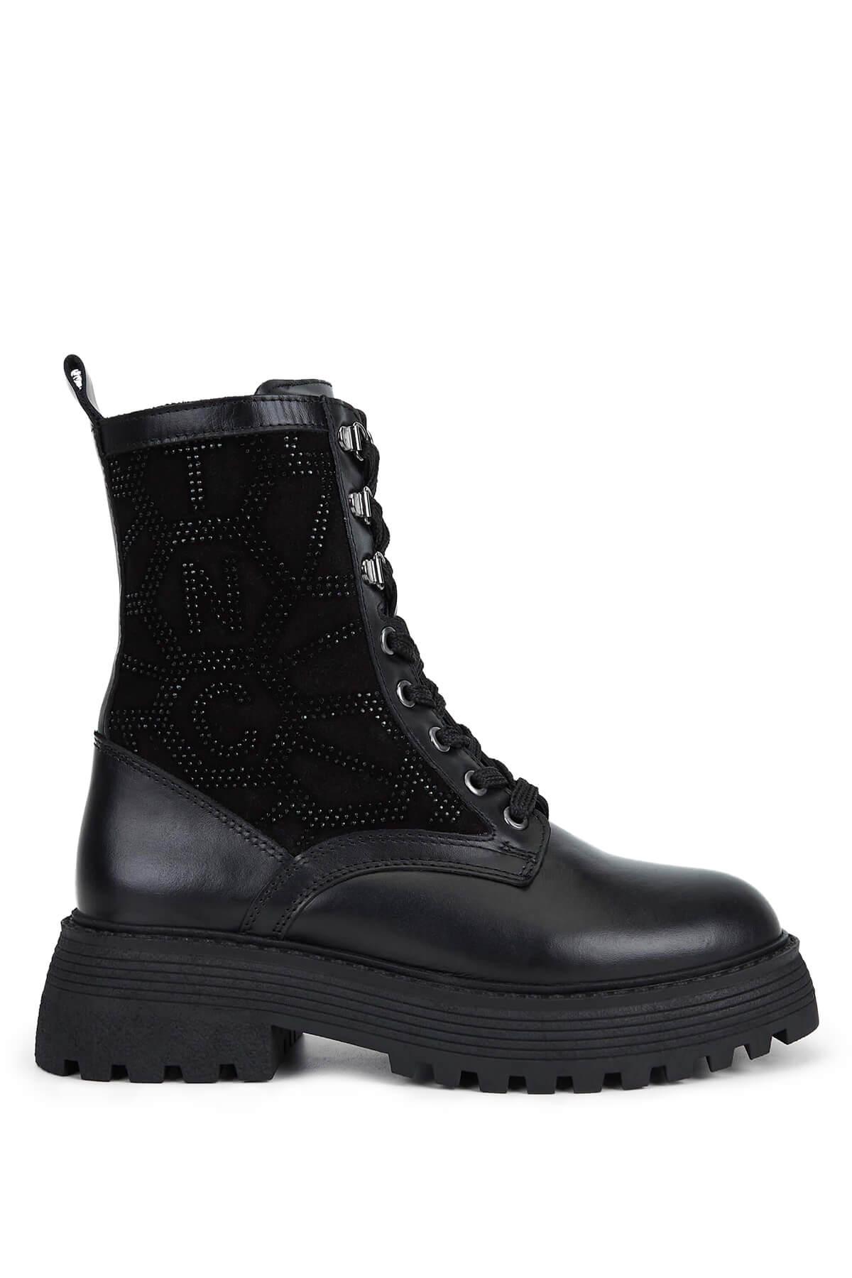 Tamer Tanca Kadın Hakiki Deri Siyah Deri Casual Bot