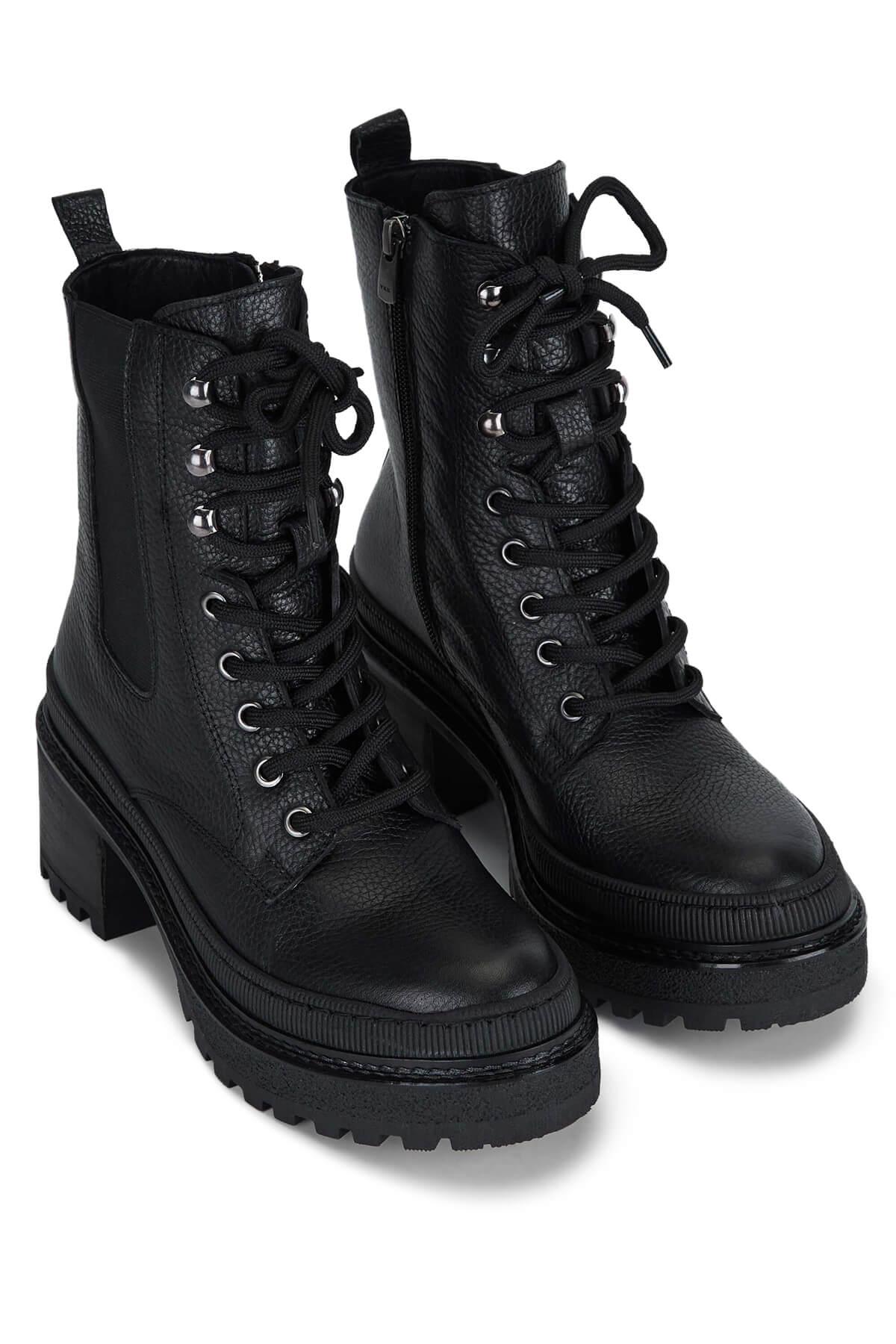 Tamer Tanca Kadın Hakiki Deri Siyah Deri Casual Bot