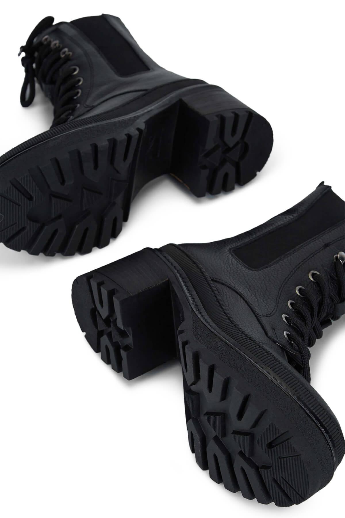 Tamer Tanca Kadın Hakiki Deri Siyah Deri Casual Bot