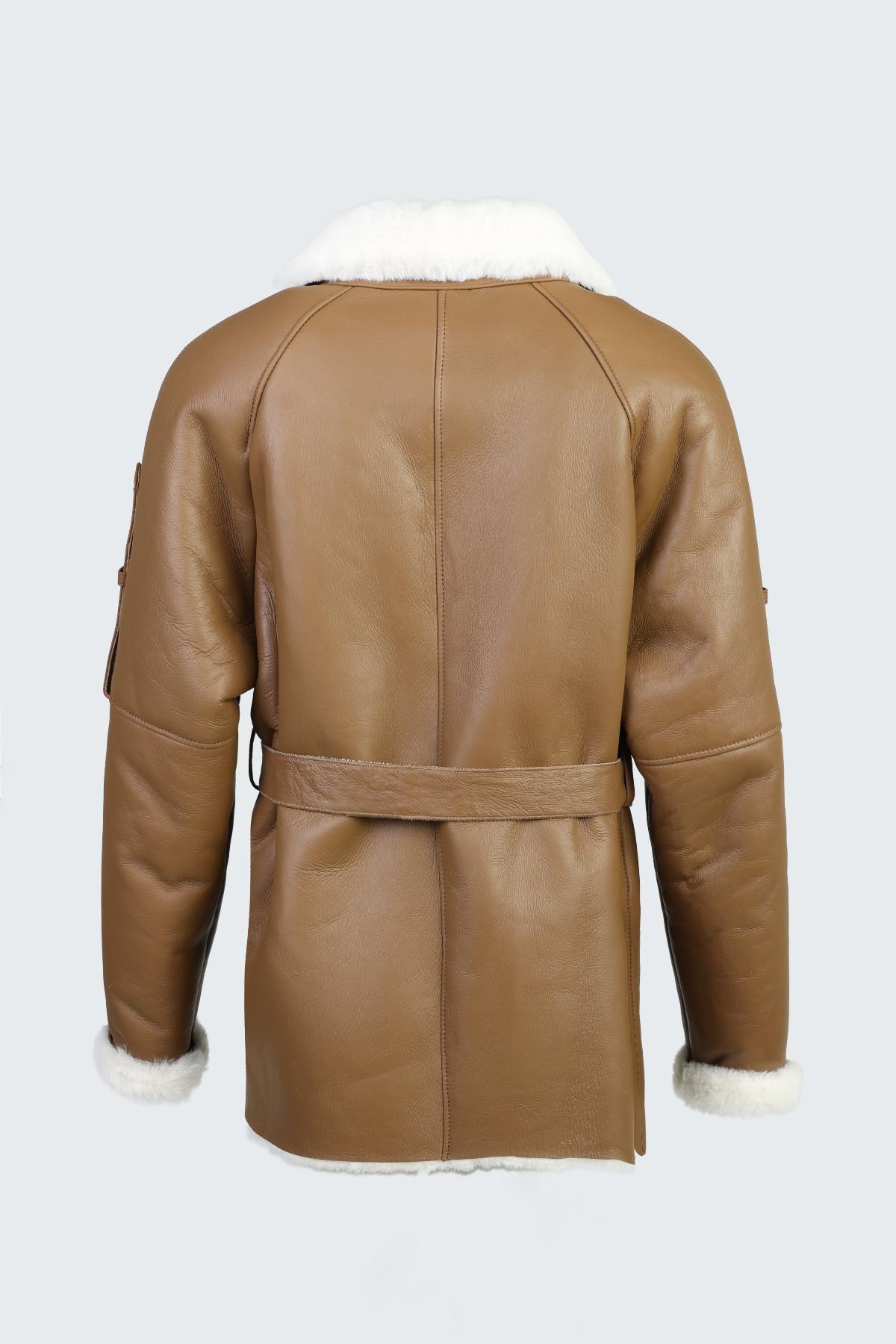 Valmenti Kadın Hakiki Deri Taba Mont