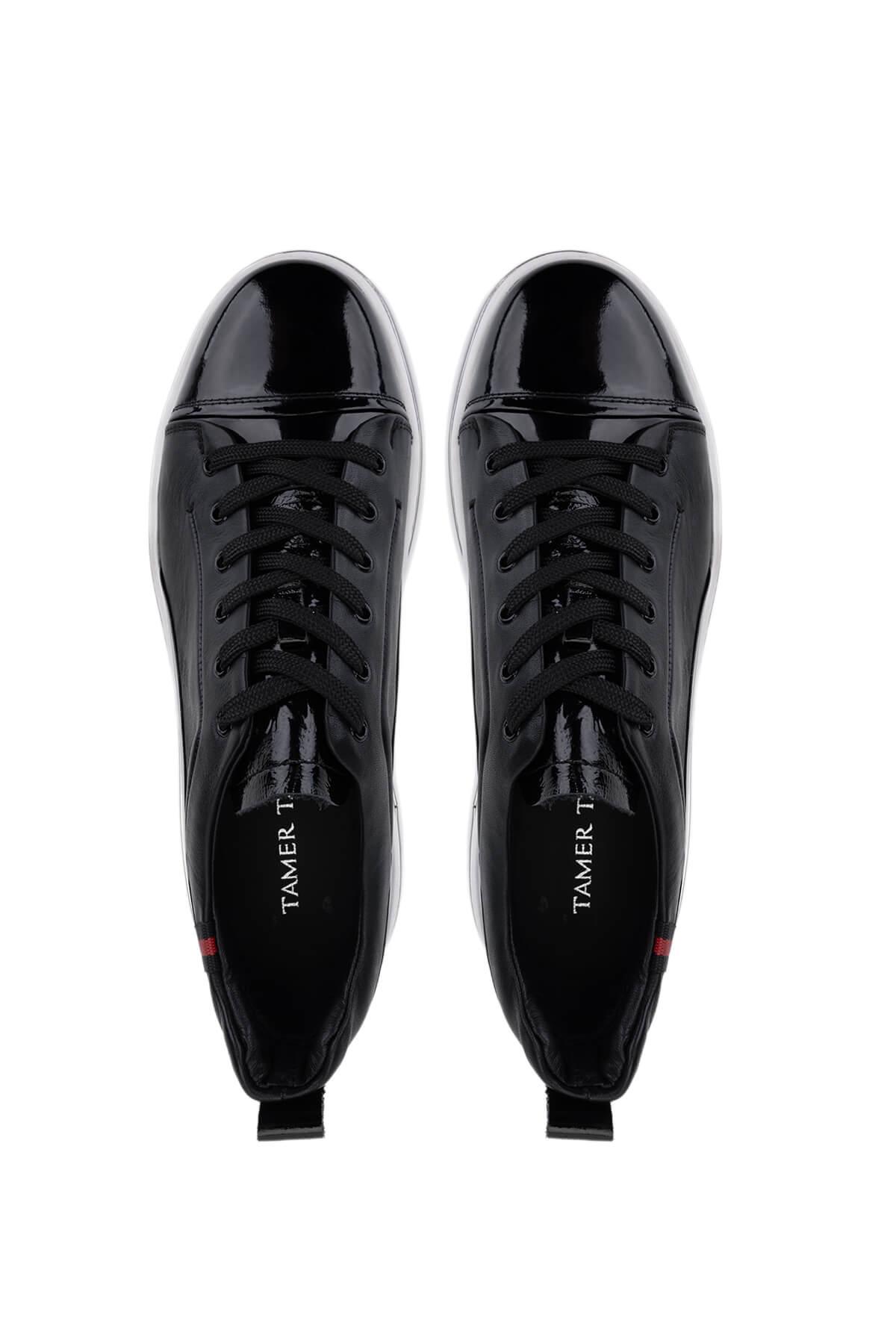 Tamer Tanca Erkek Hakiki Deri Siyah Sneakers & Spor Ayakkabı