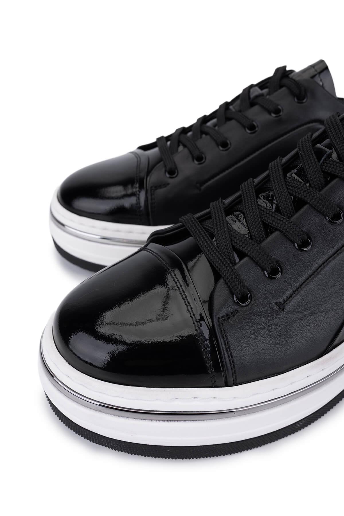 Tamer Tanca Erkek Hakiki Deri Siyah Sneakers & Spor Ayakkabı