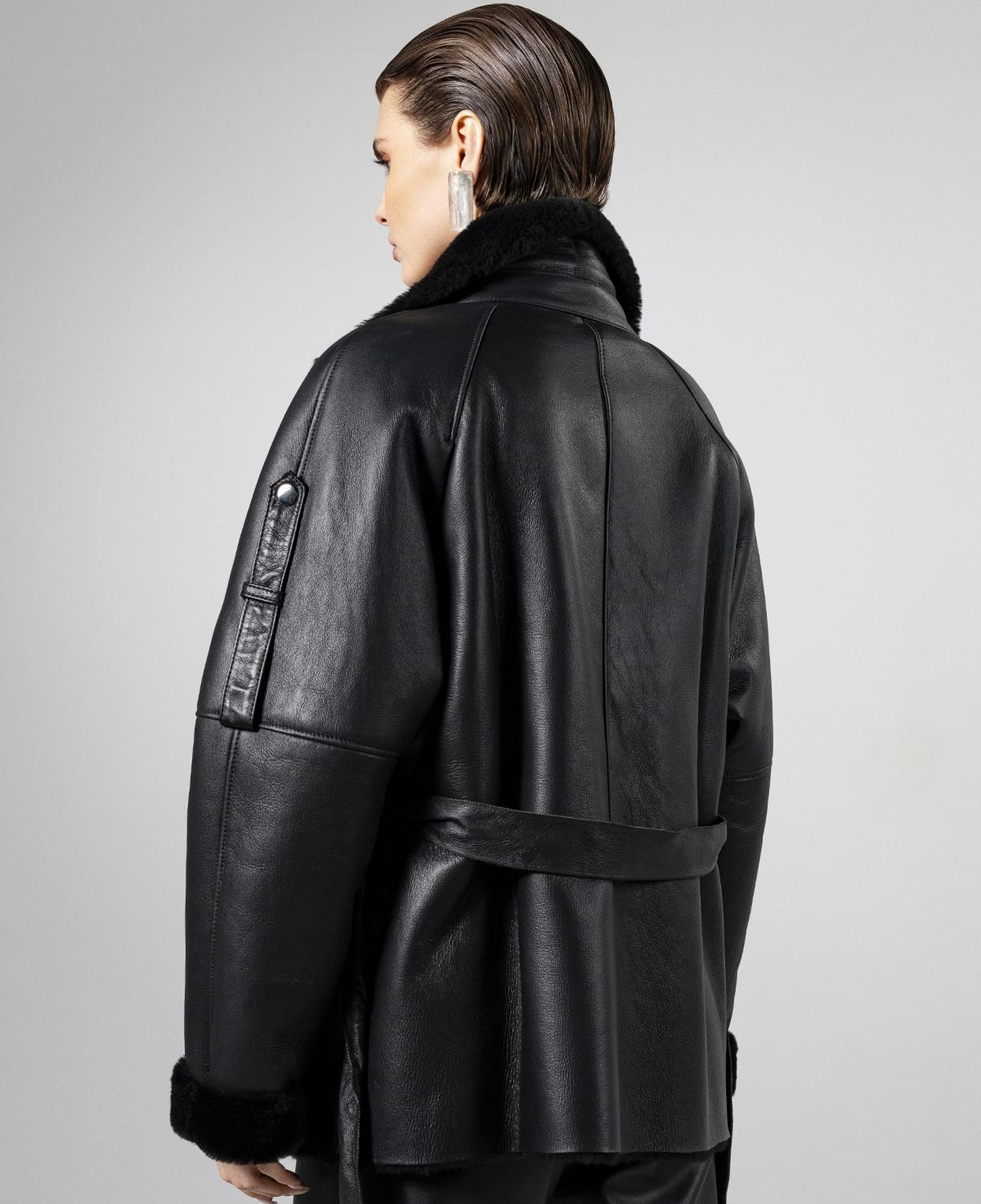 Valmenti Kadın Hakiki Deri Siyah Mont