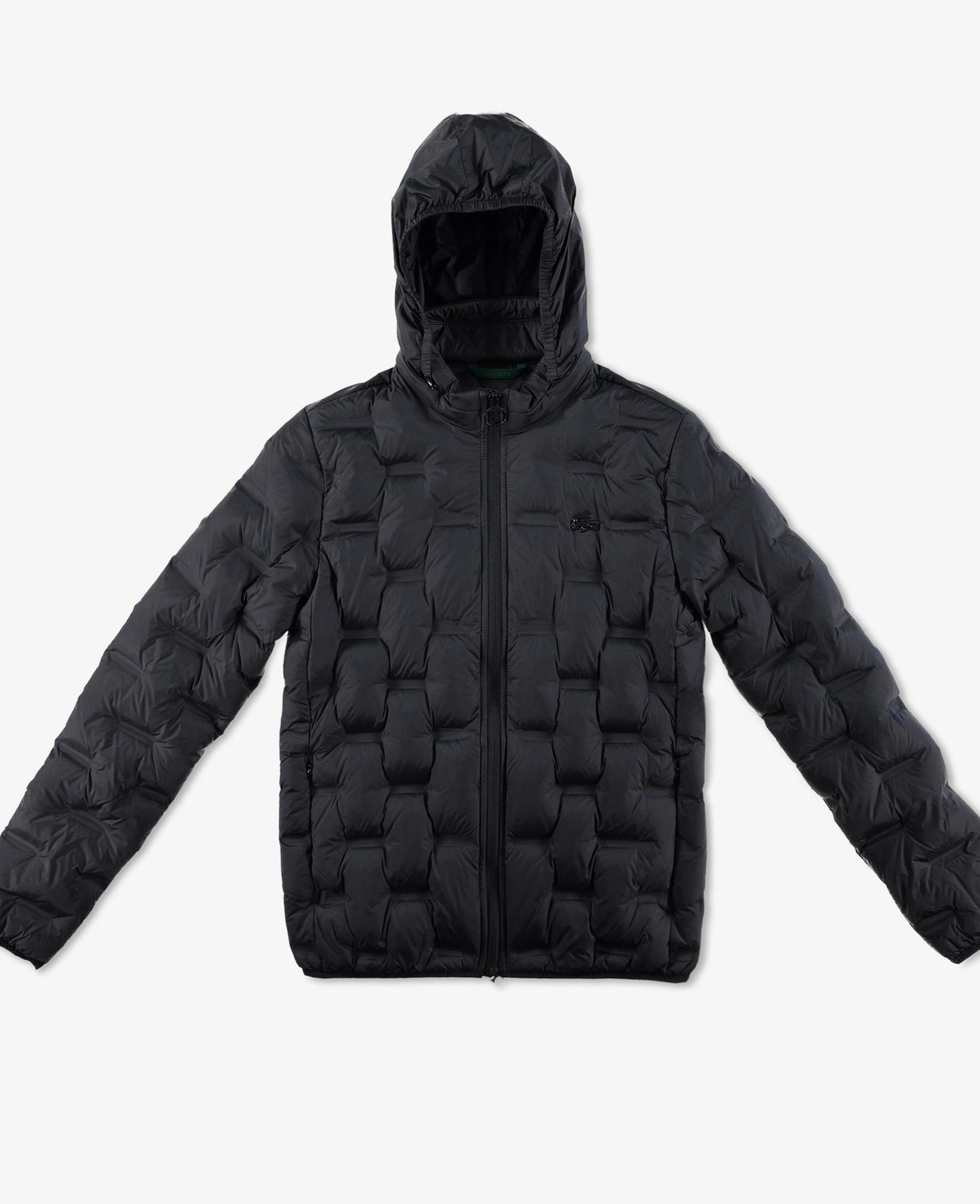 Lacoste Kadın Regular Fit Kapüşonlu Kapitone Siyah Mont