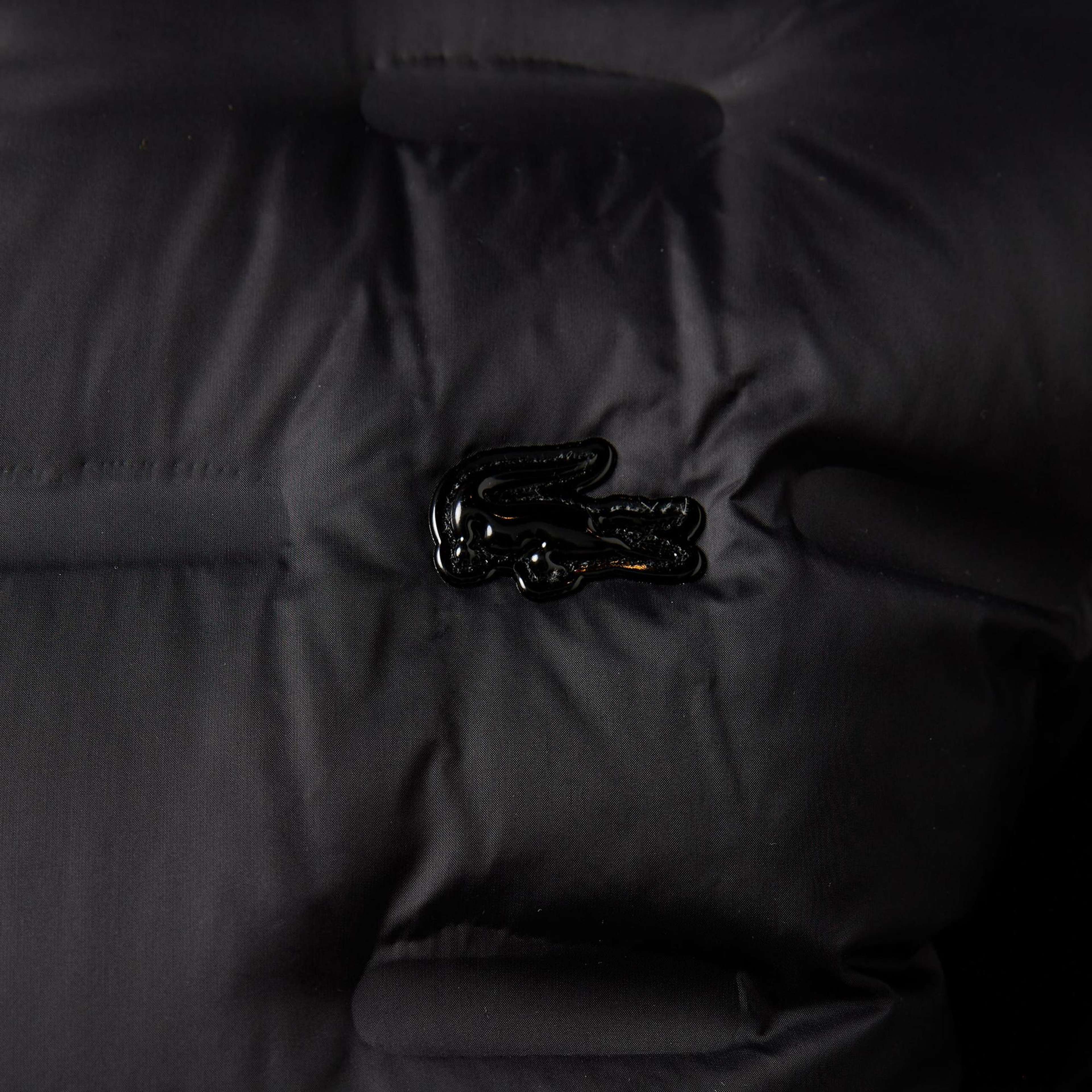 Lacoste Kadın Regular Fit Kapüşonlu Kapitone Siyah Mont