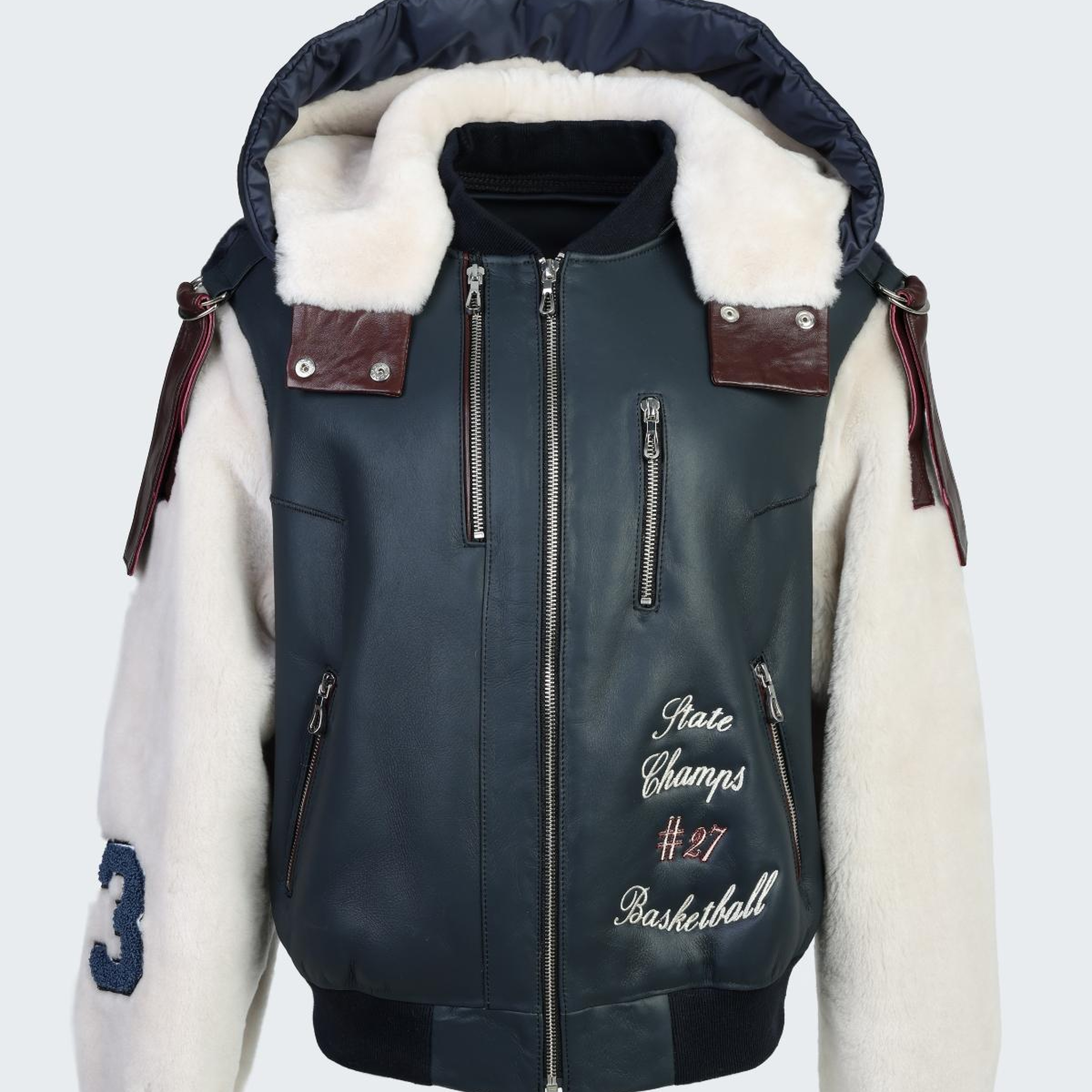 Valmenti Kadın DERI/KURK Lacivert Mont