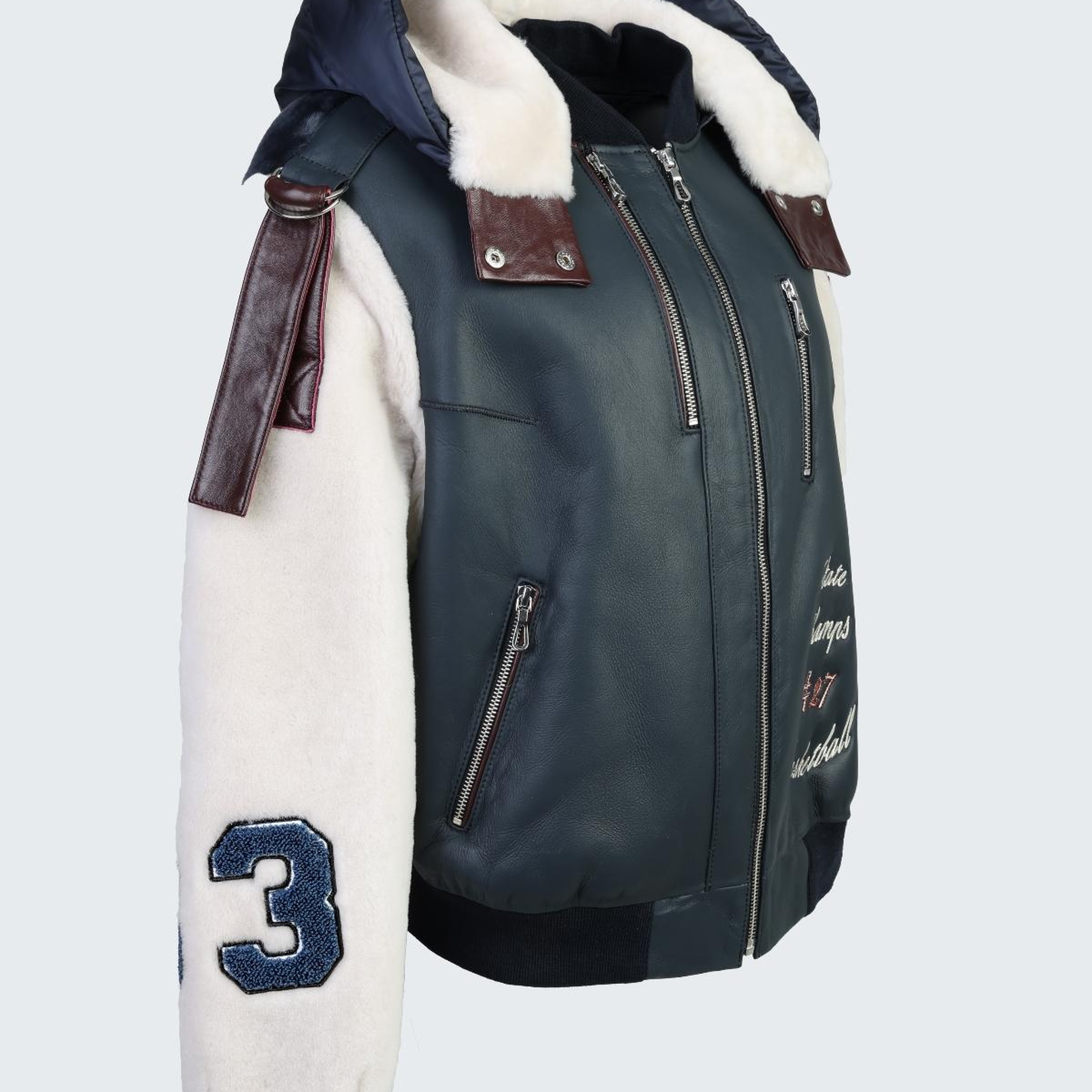 Valmenti Kadın DERI/KURK Lacivert Mont