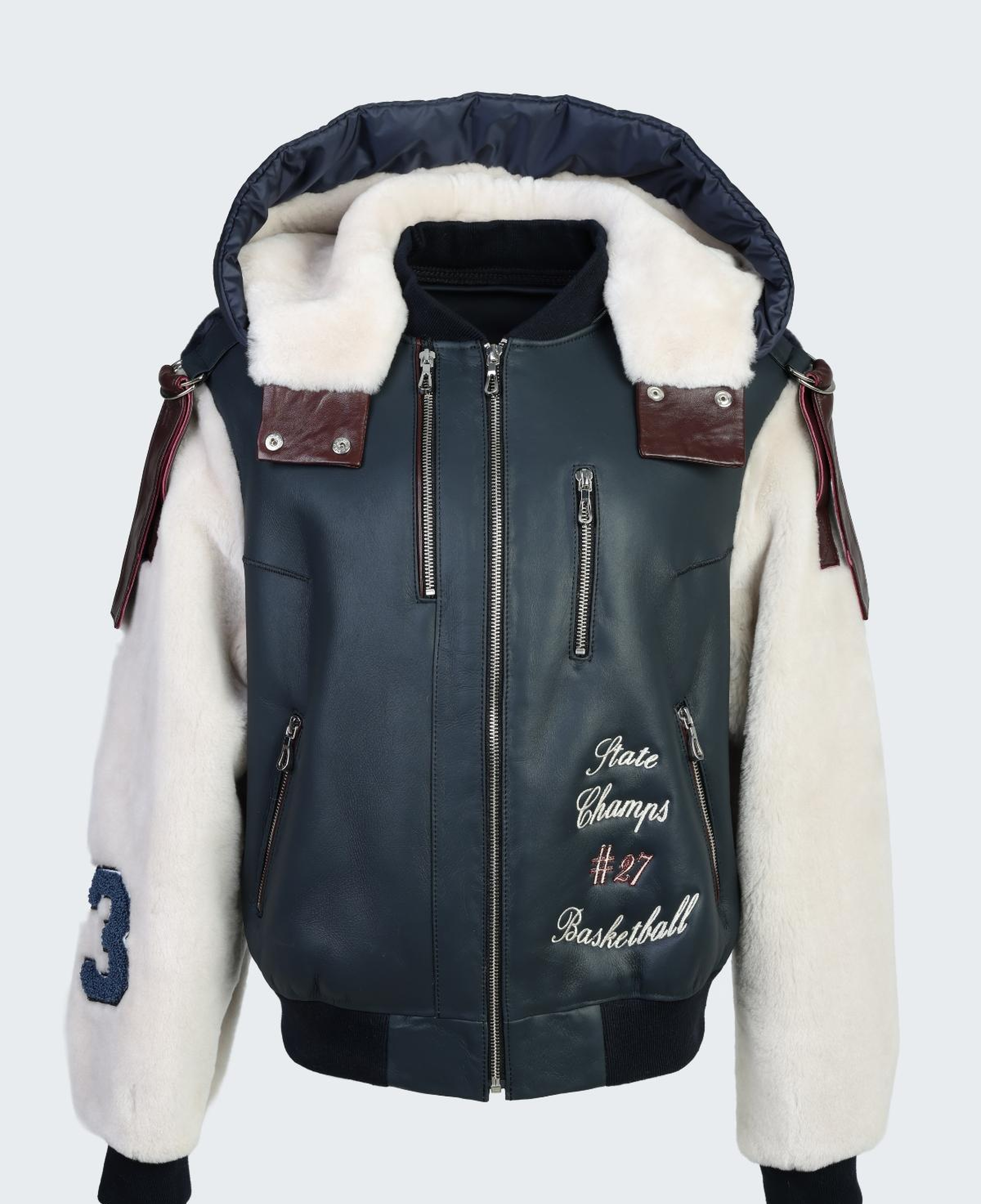 Valmenti Kadın DERI/KURK Lacivert Mont