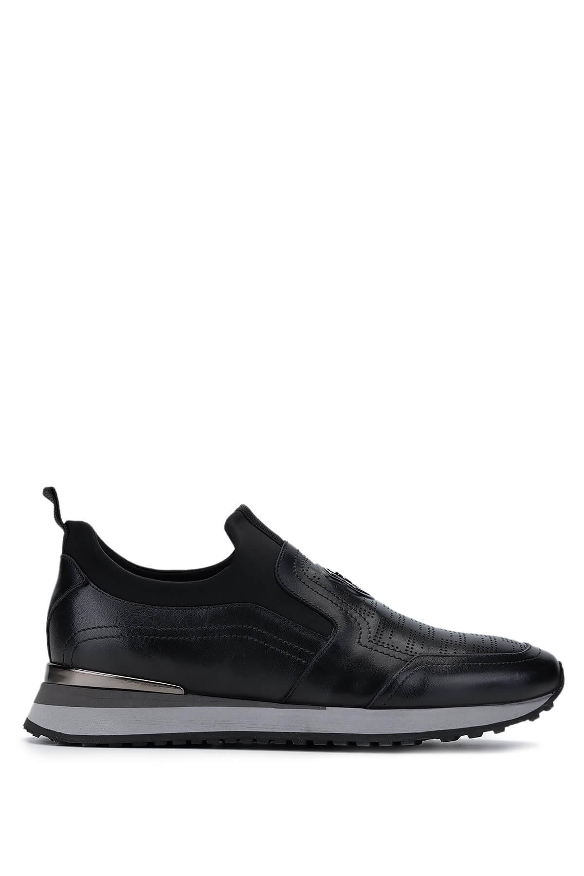 Tamer Tanca Erkek Hakiki Deri Siyah Sneakers & Spor Ayakkabı