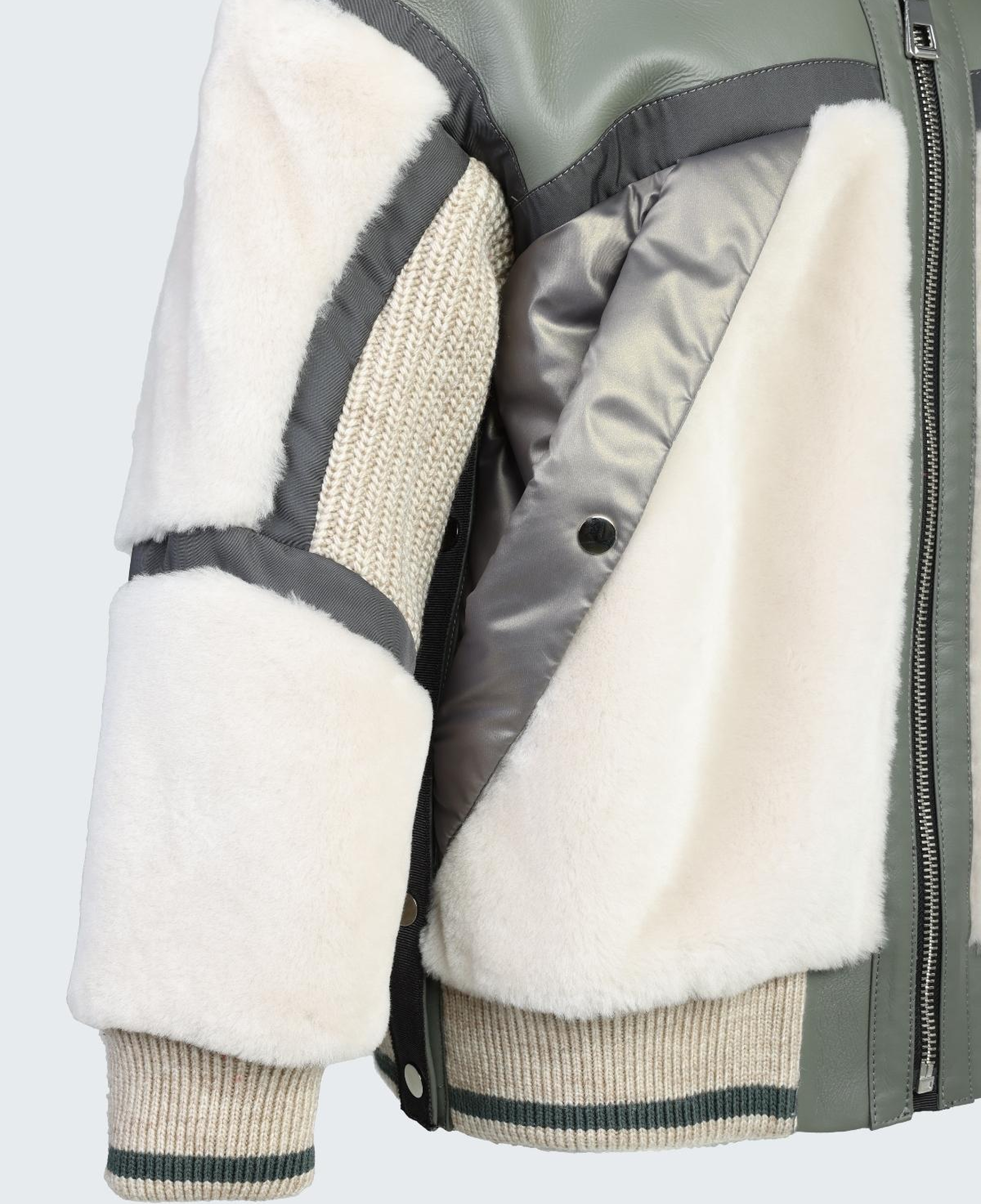 Valmenti Kadın DERI/KURK Yeşil Mont