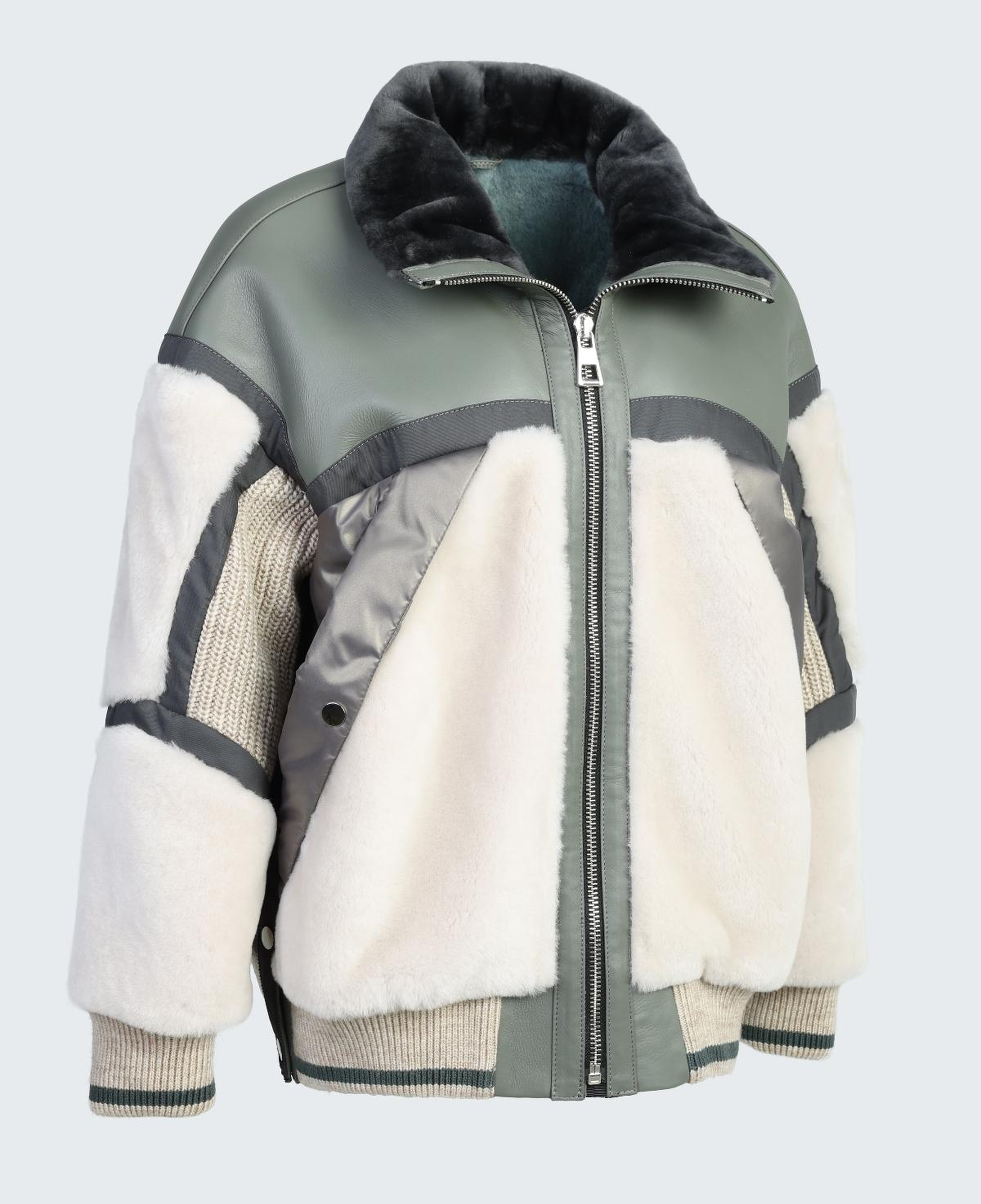 Valmenti Kadın DERI/KURK Yeşil Mont