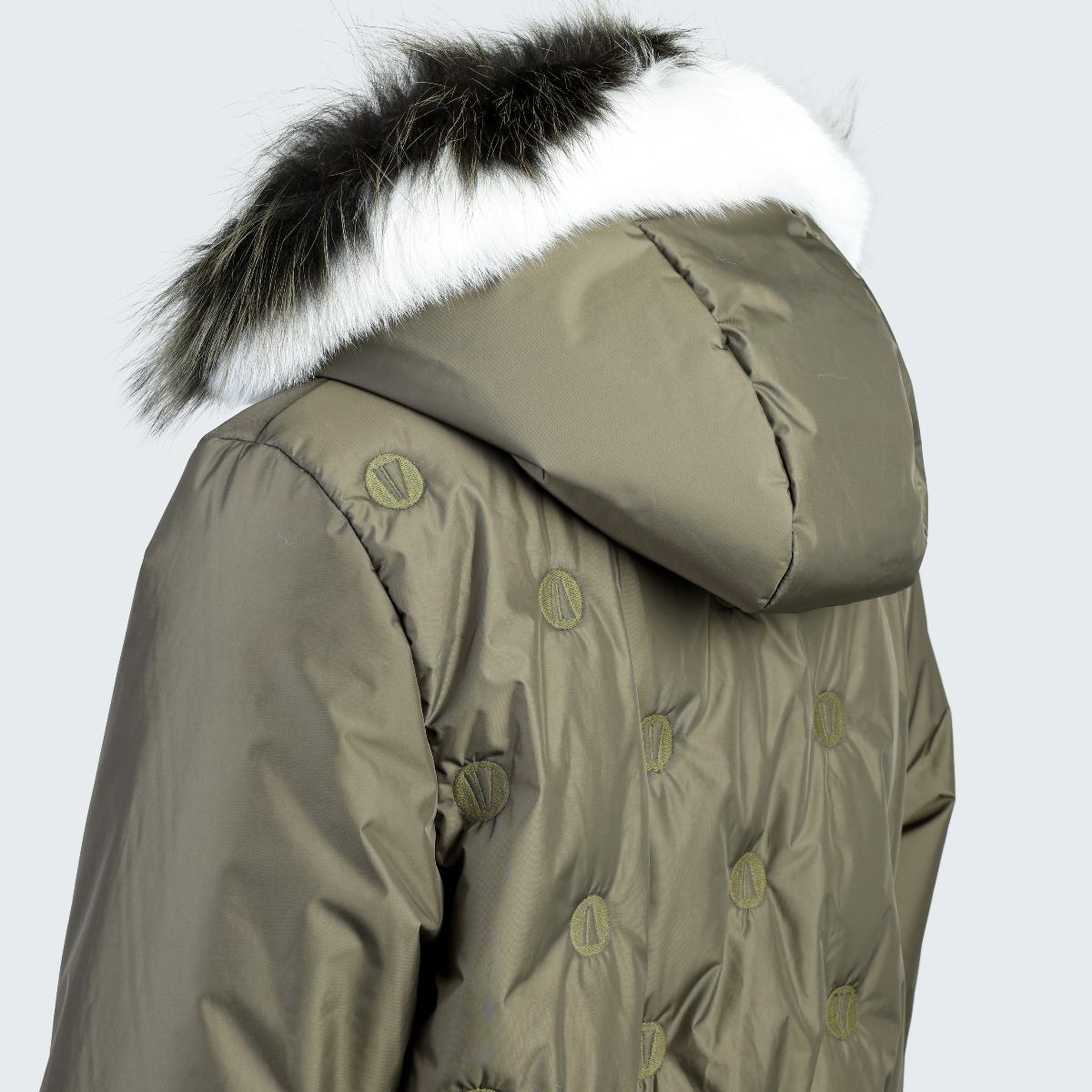 Valmenti Kadın Kürk/Deri/Kumaş Haki Mont