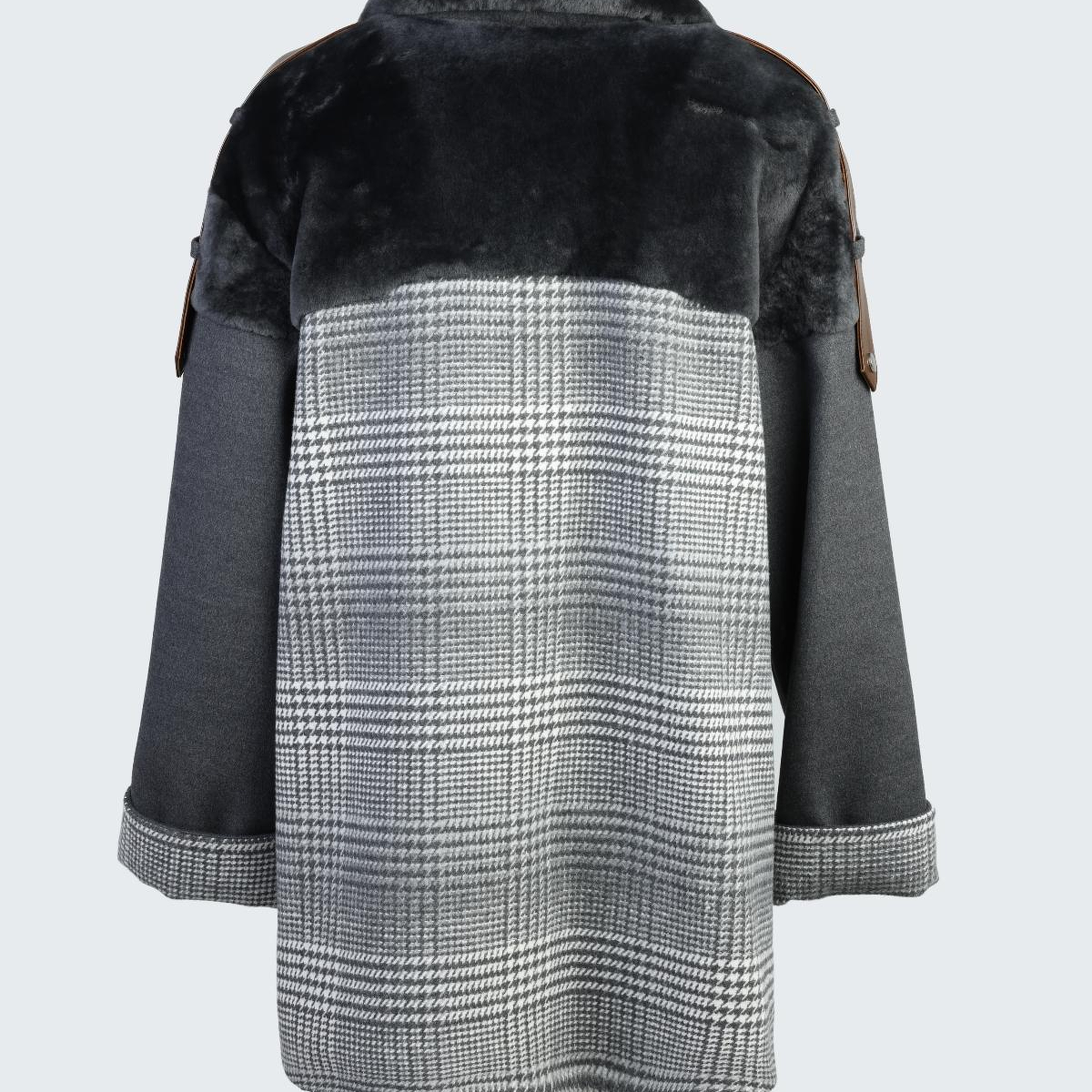 Valmenti Kadın Kürk/Deri/Kumaş Gri Mont