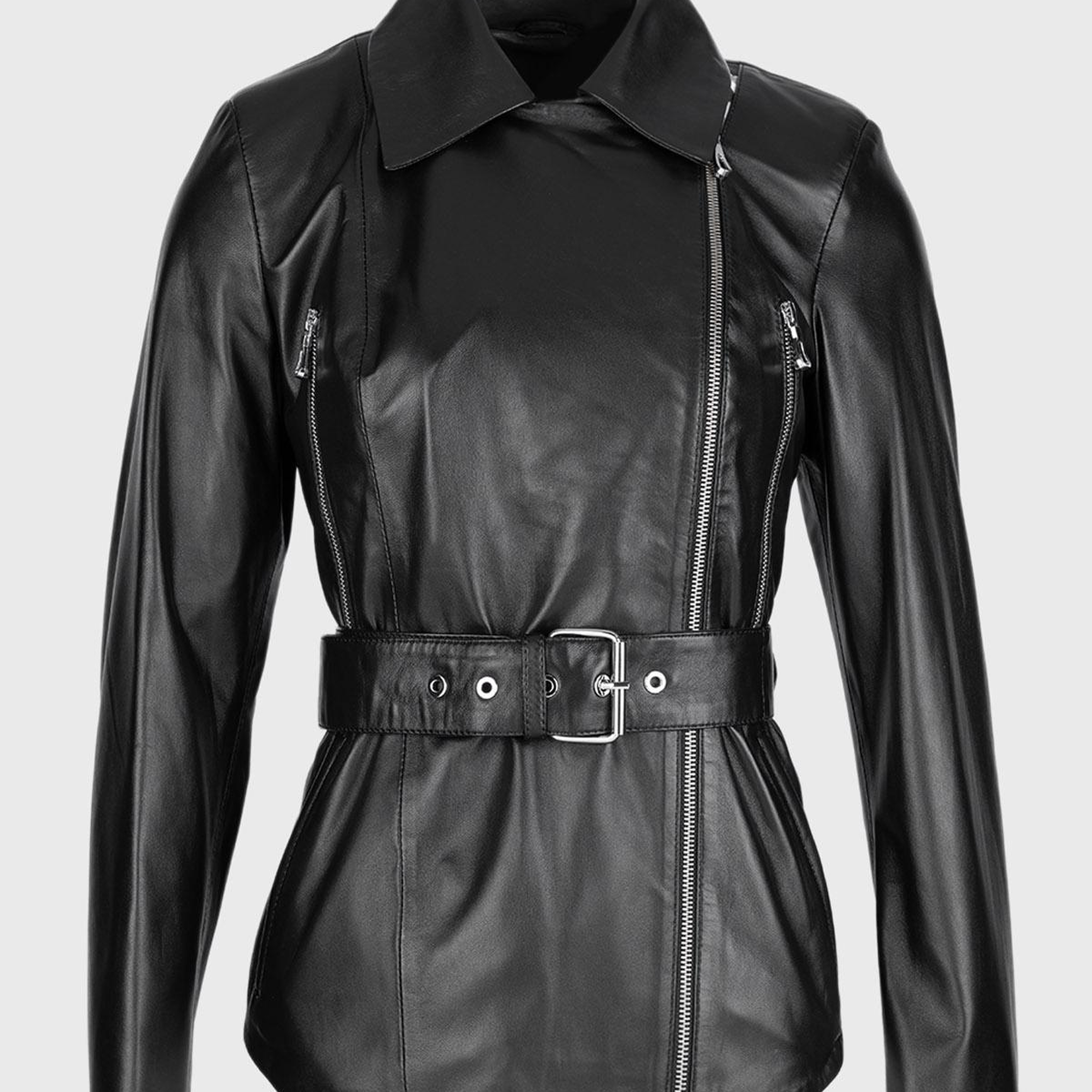 Valmenti Kadın Hakiki Deri Siyah Mont