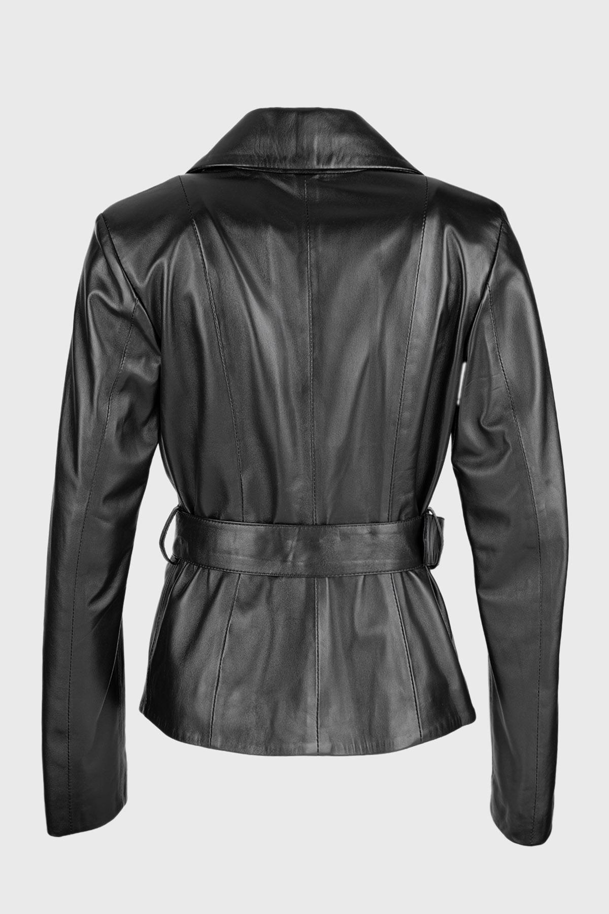 Valmenti Kadın Hakiki Deri Siyah Mont