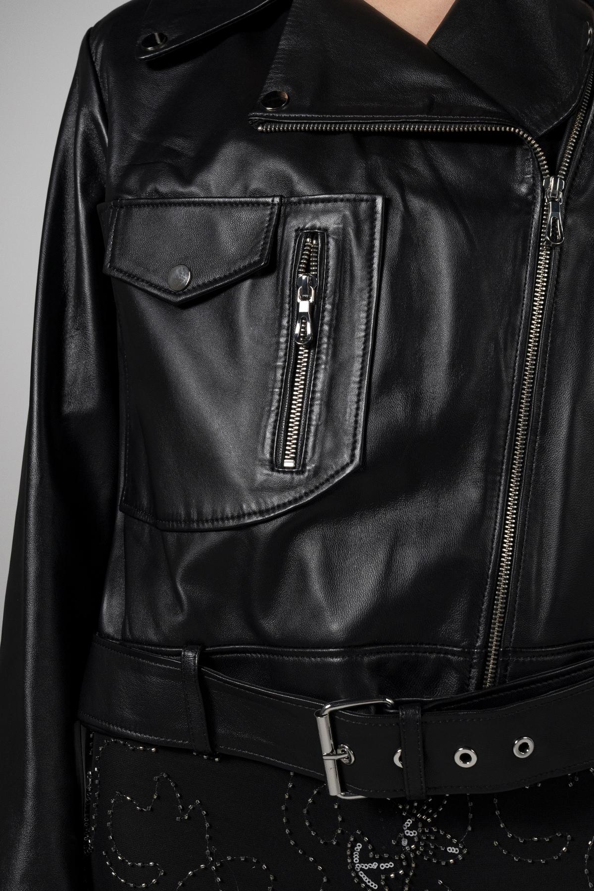 Valmenti Kadın Hakiki Deri Siyah Mont