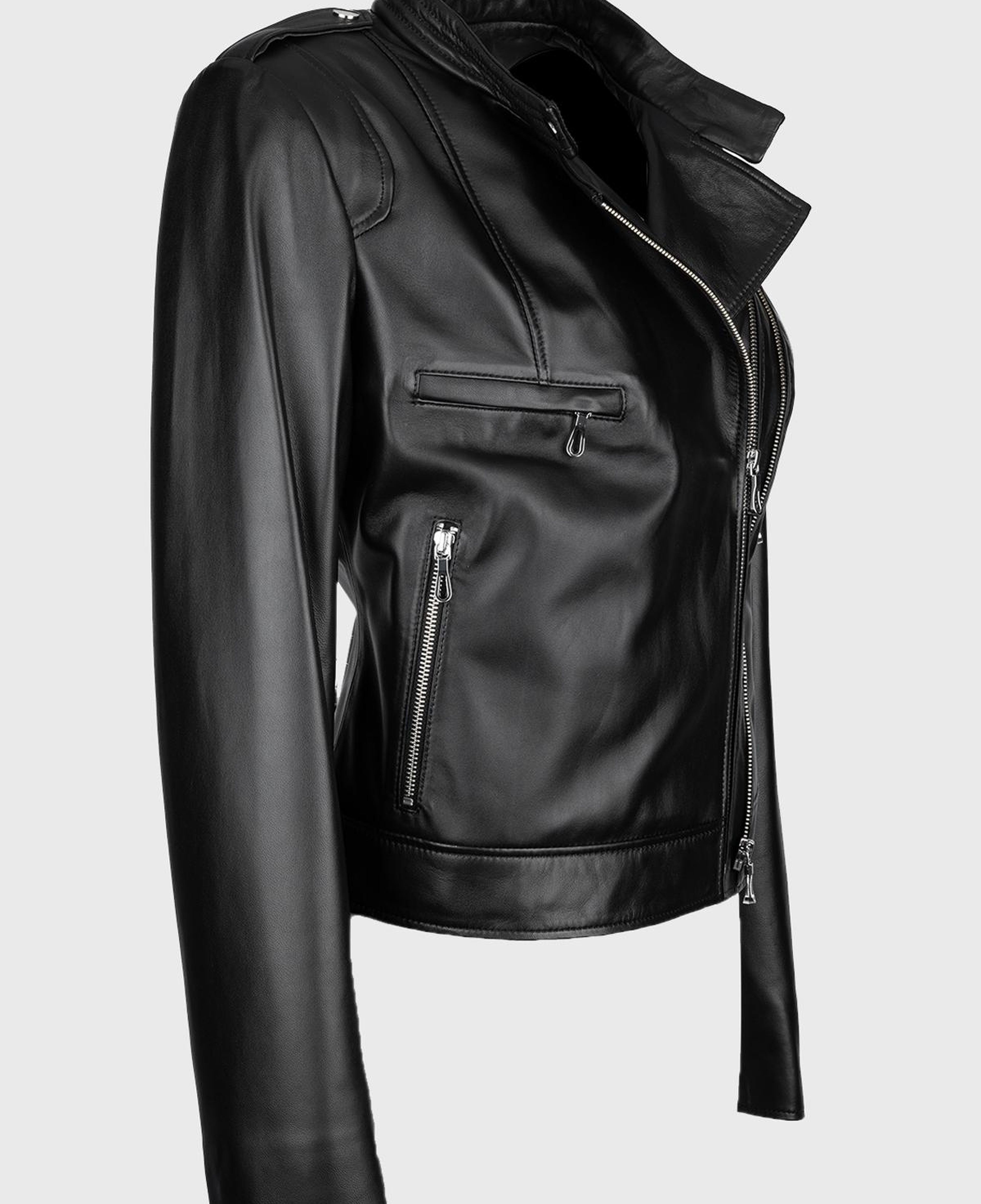 Valmenti Kadın Hakiki Deri Siyah Mont