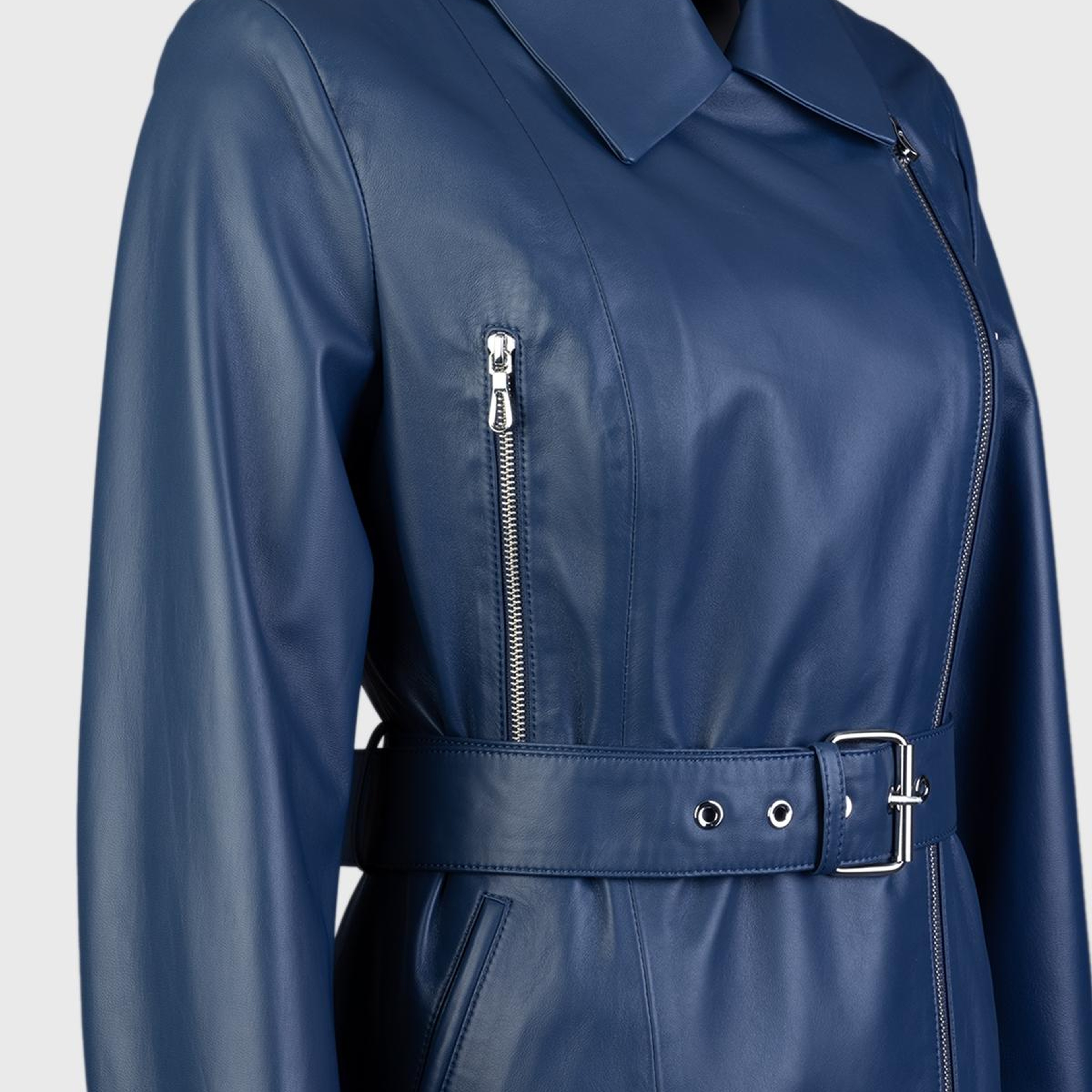 Valmenti Kadın Hakiki Deri Mavi Mont