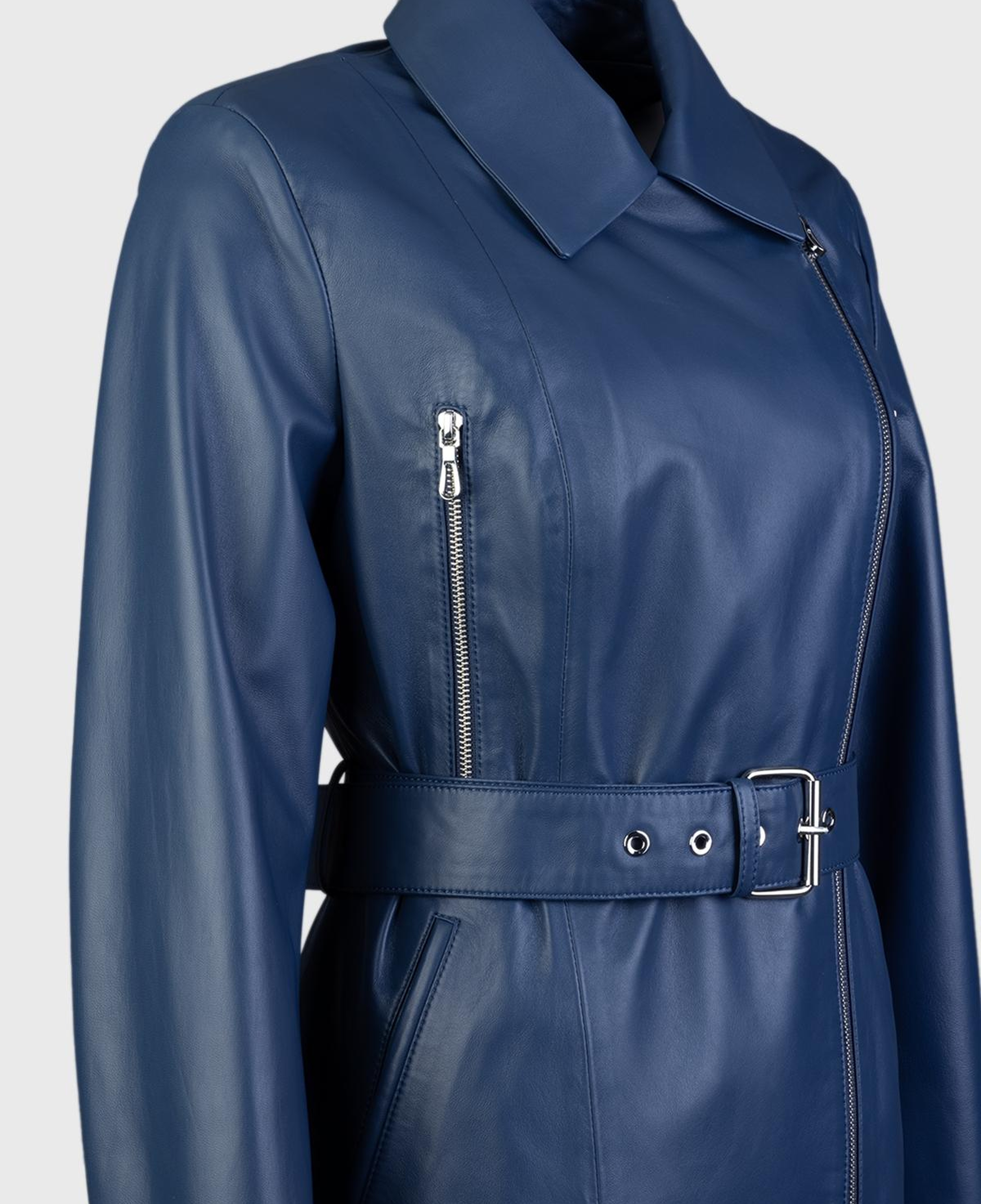 Valmenti Kadın Hakiki Deri Mavi Mont