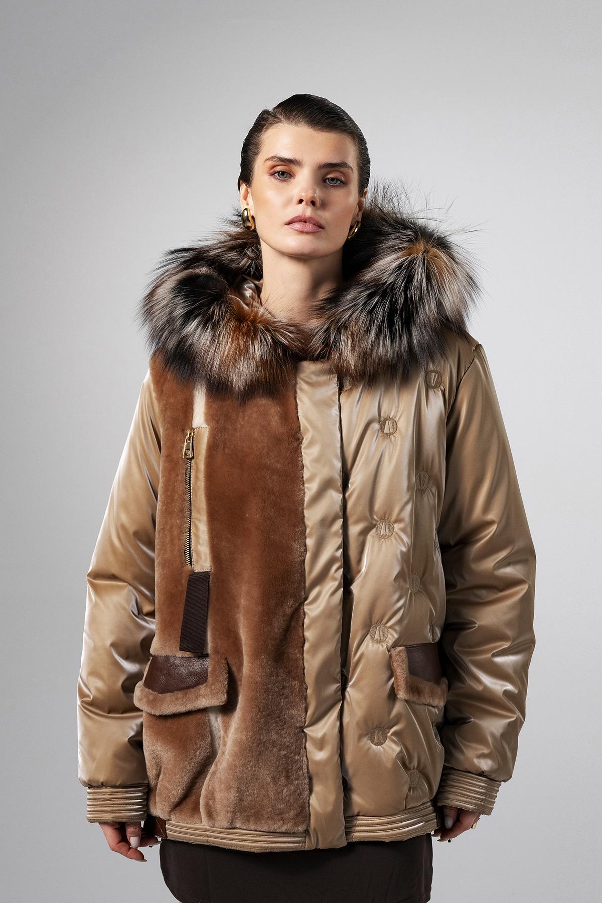 Valmenti Kadın Kürk/Deri/Kumaş Camel Mont