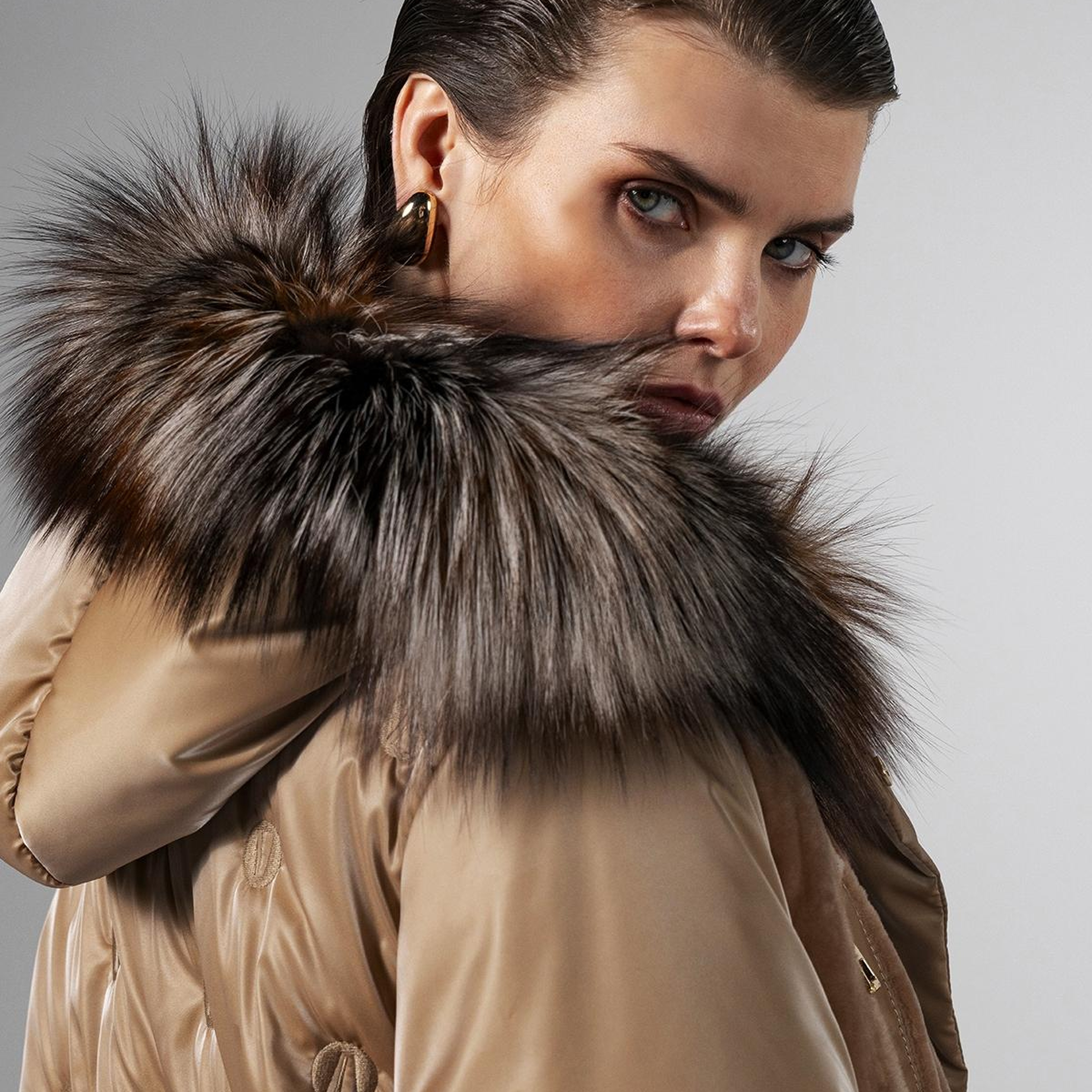 Valmenti Kadın Kürk/Deri/Kumaş Camel Mont