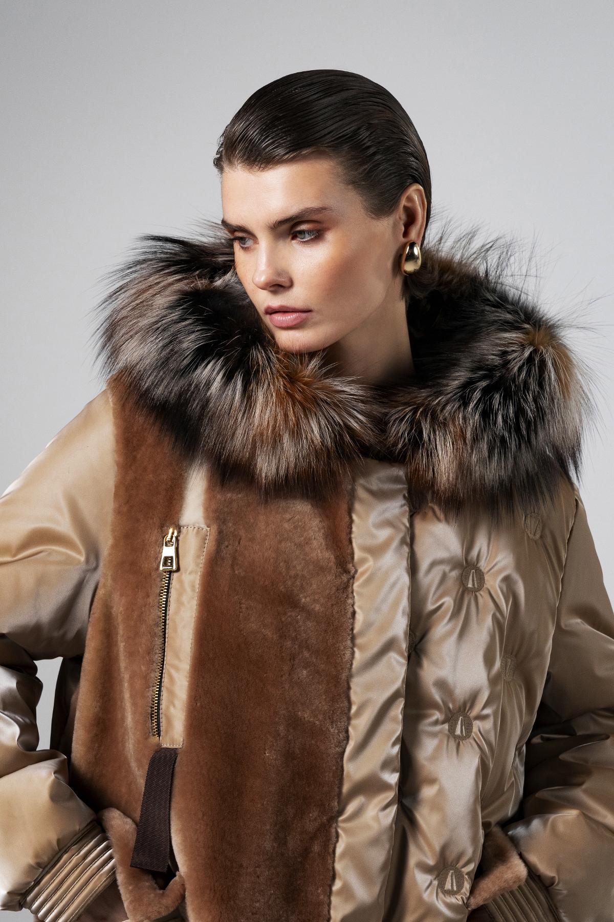 Valmenti Kadın Kürk/Deri/Kumaş Camel Mont