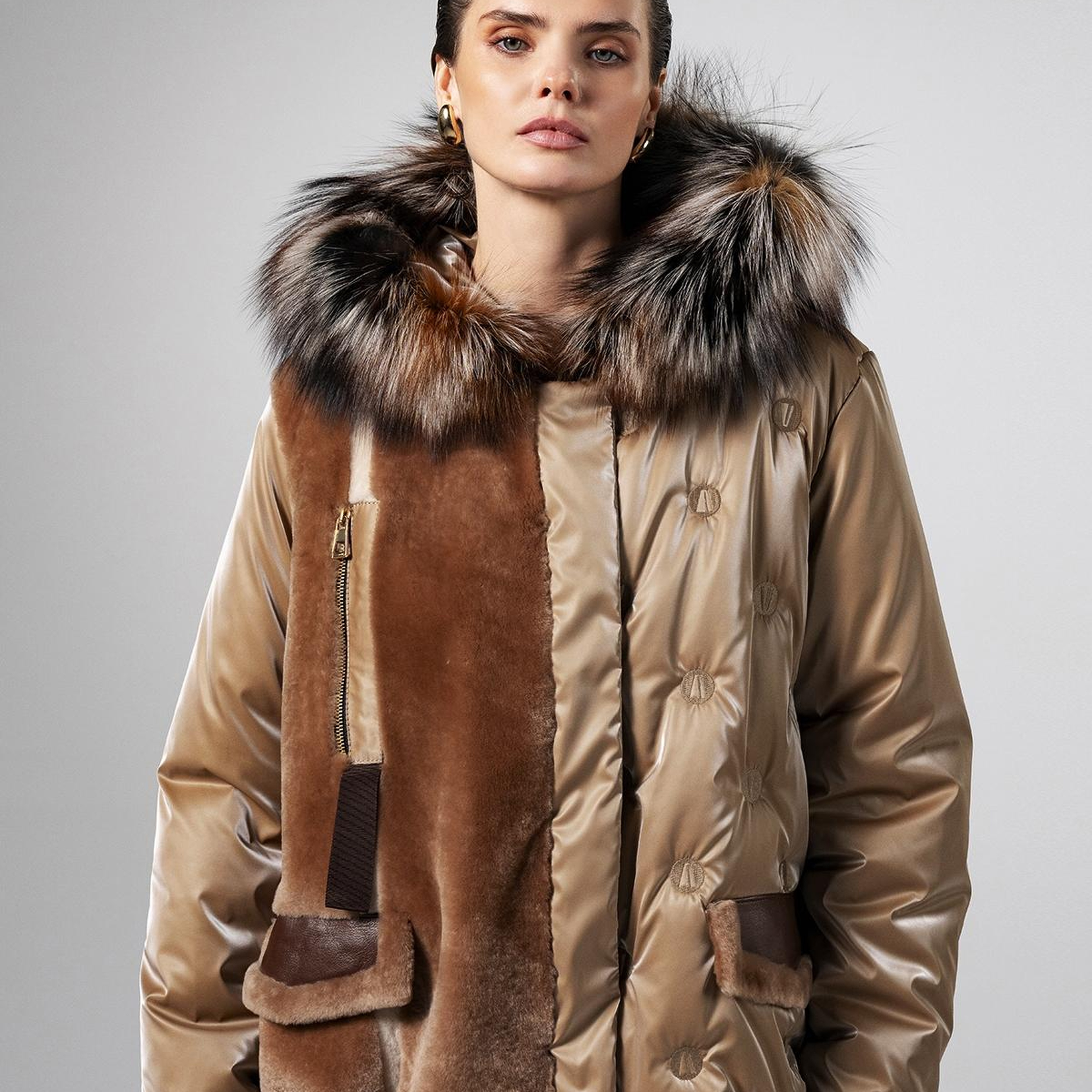 Valmenti Kadın Kürk/Deri/Kumaş Camel Mont