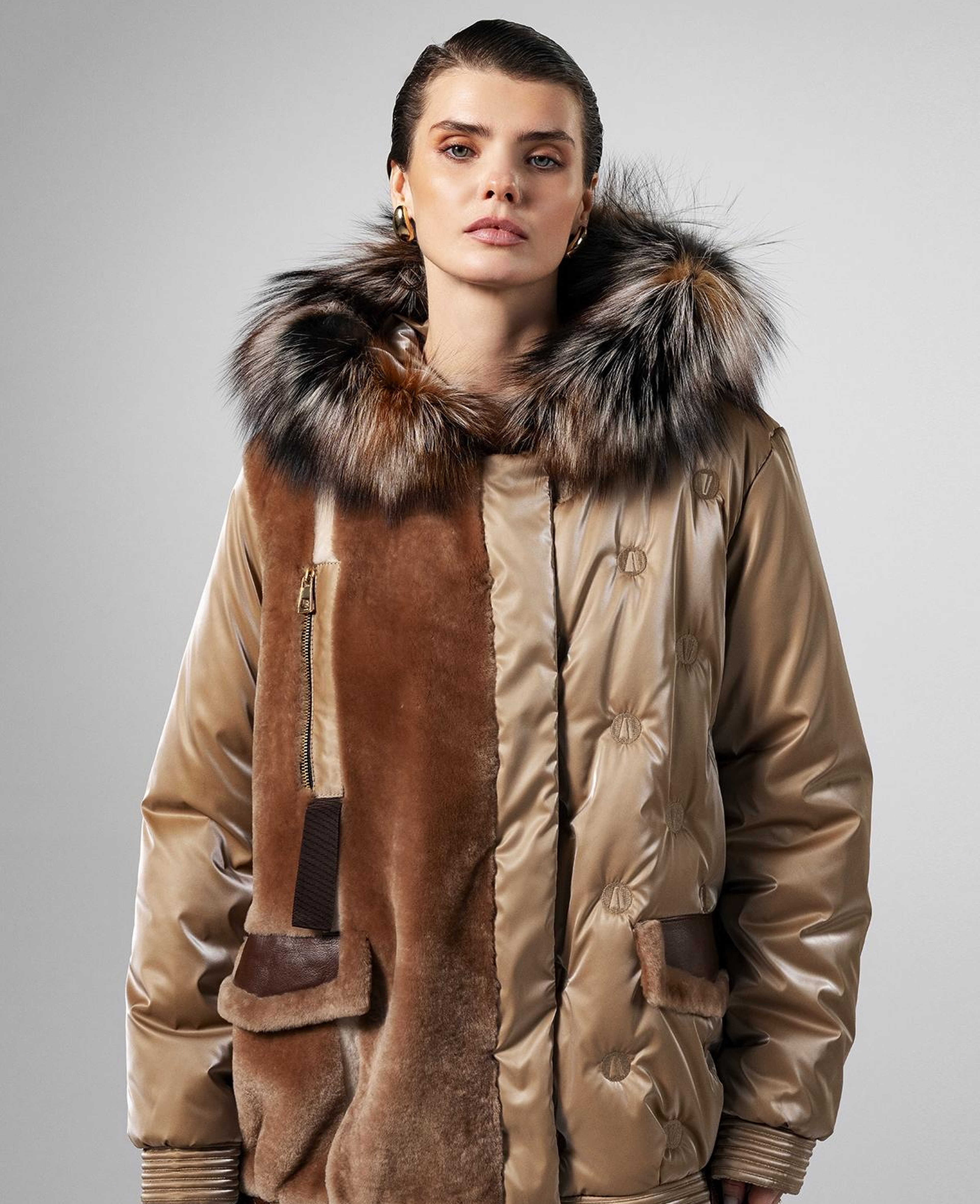 Valmenti Kadın Kürk/Deri/Kumaş Camel Mont