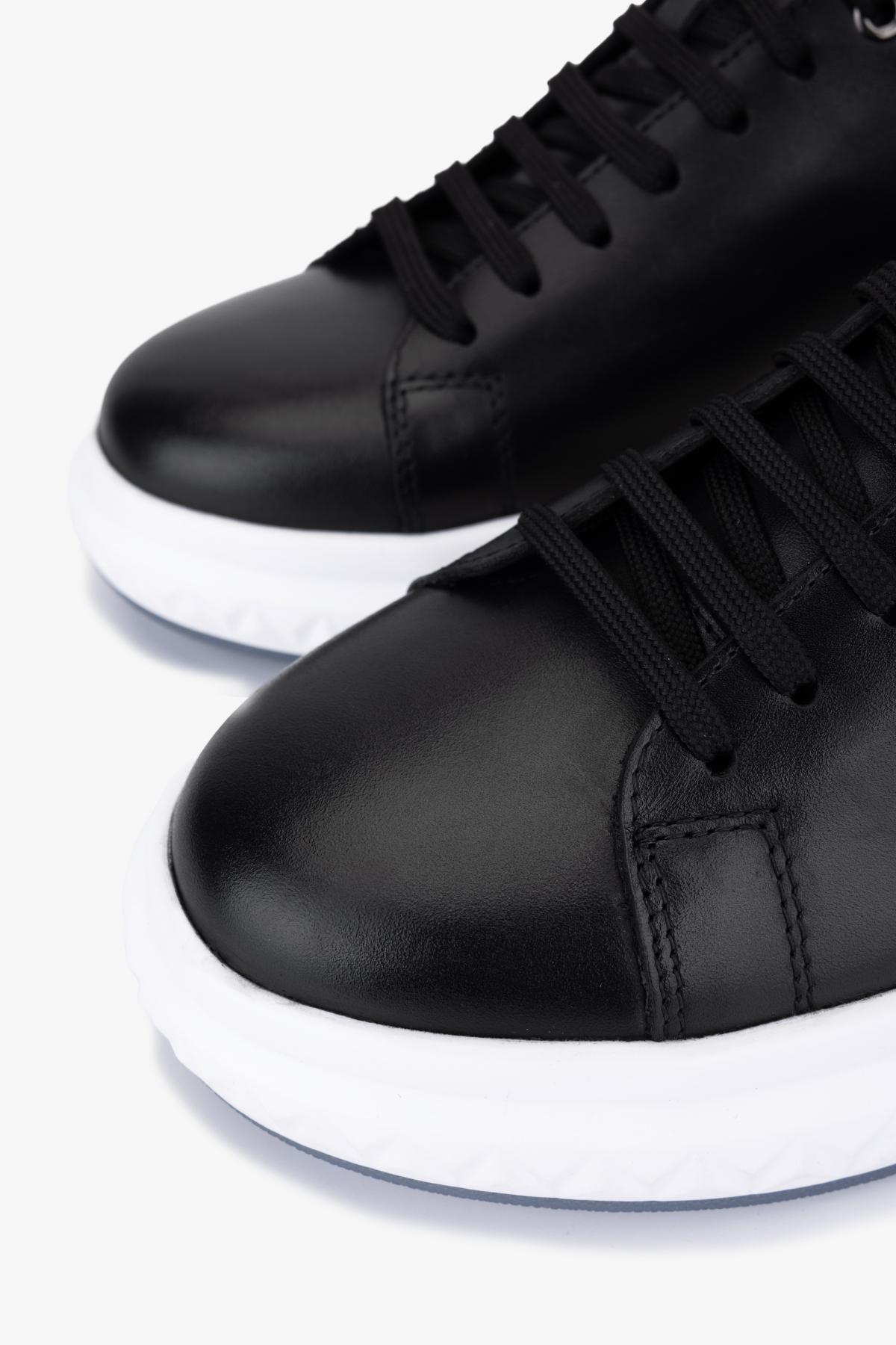 Valmenti Erkek Hakiki Deri Siyah Sneakers & Spor Ayakkabı