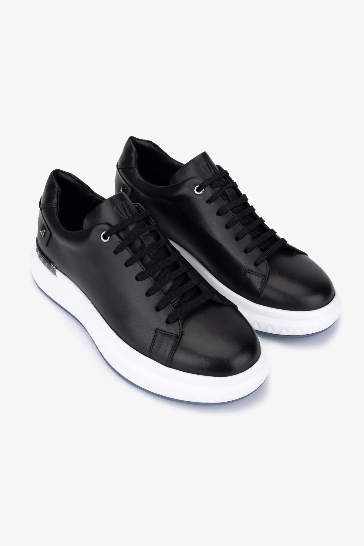 Valmenti Erkek Hakiki Deri Siyah Sneakers & Spor Ayakkabı