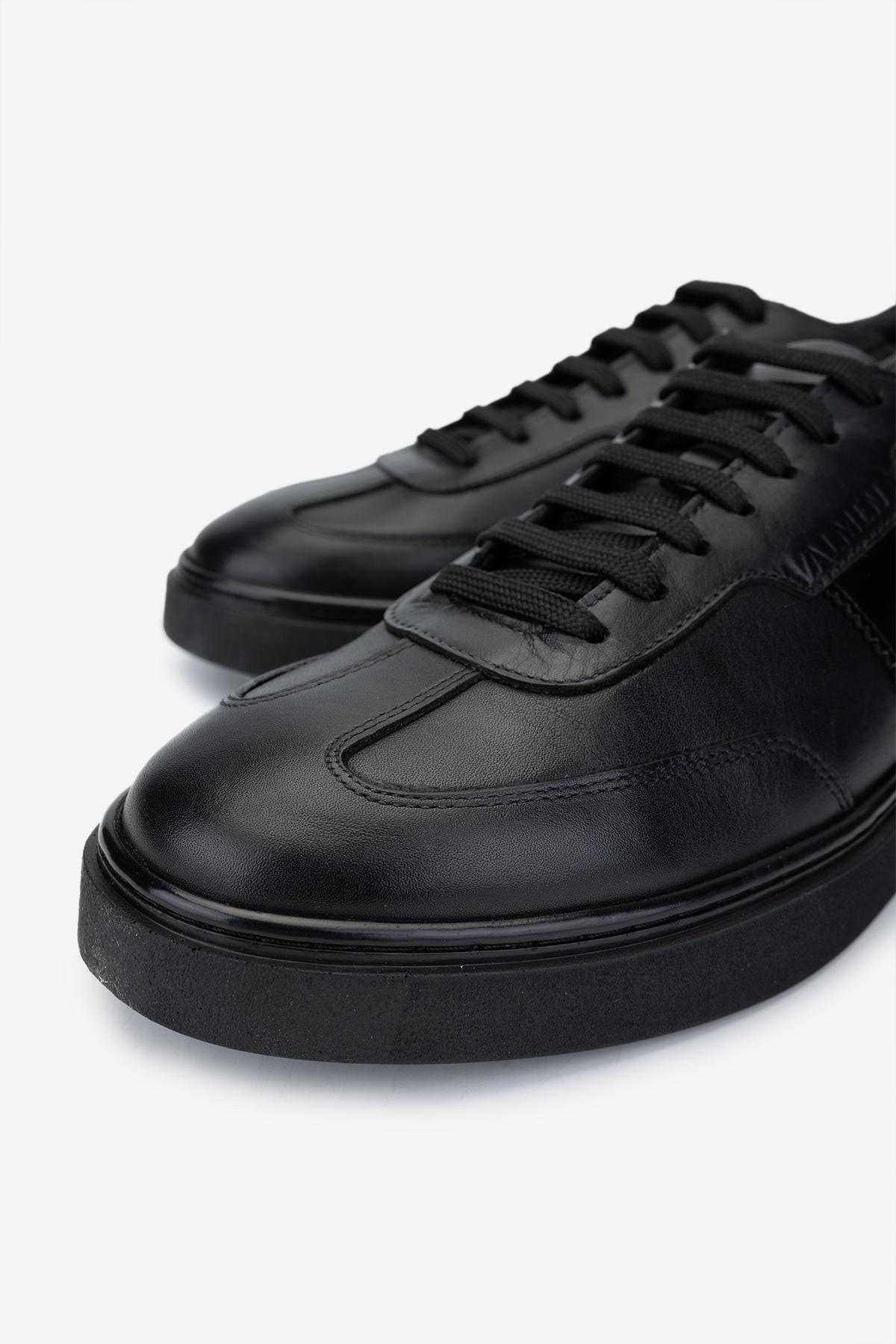 Valmenti Erkek Hakiki Deri Siyah Sneakers & Spor Ayakkabı