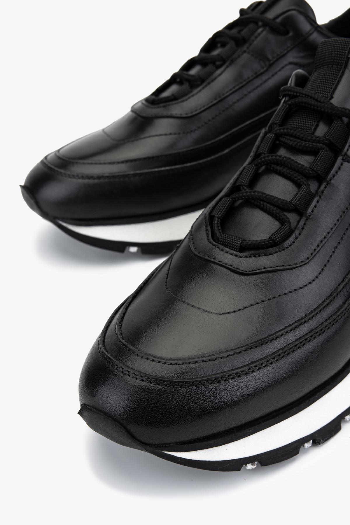 Valmenti Erkek Hakiki Deri Siyah Sneakers & Spor Ayakkabı