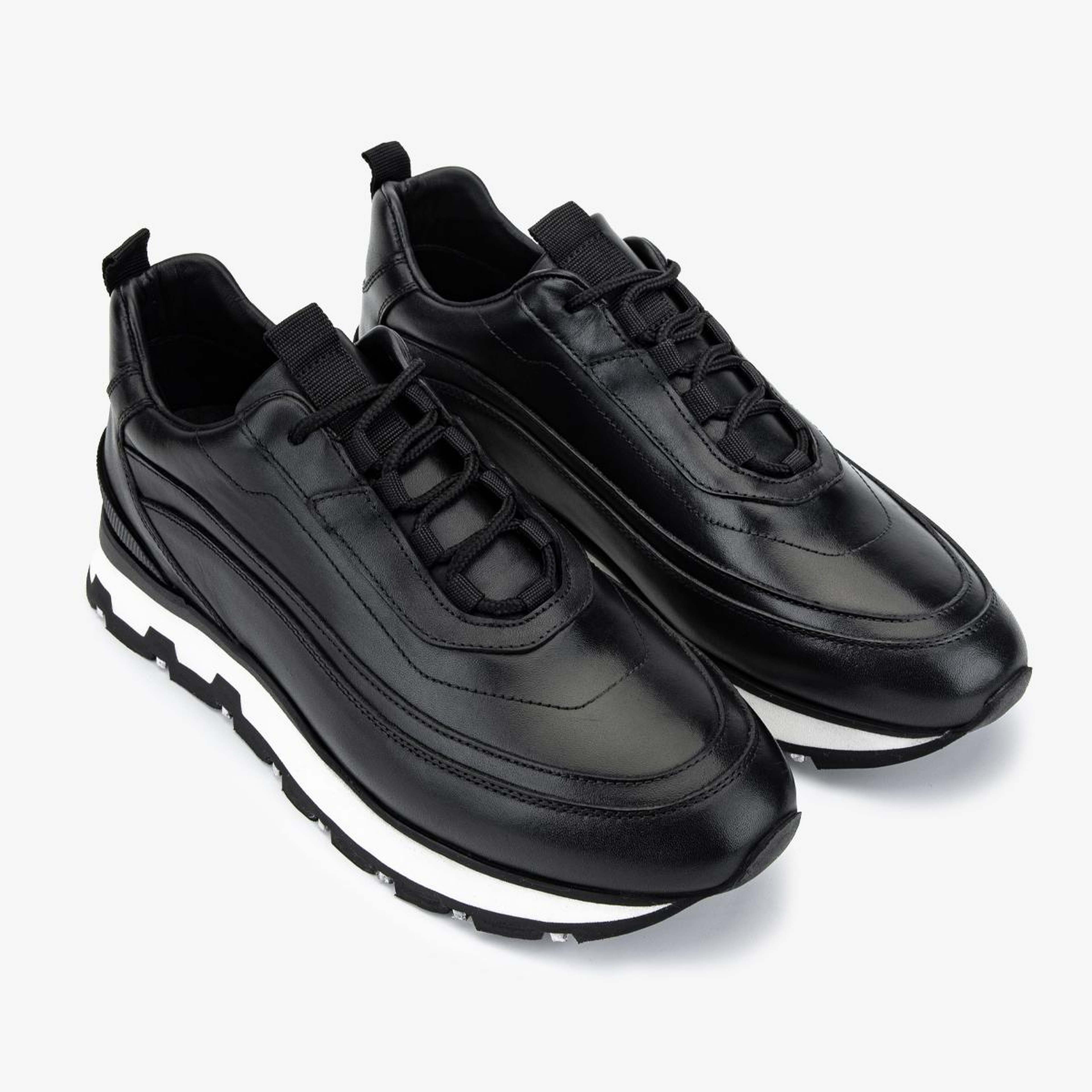 Valmenti Erkek Hakiki Deri Siyah Sneakers & Spor Ayakkabı