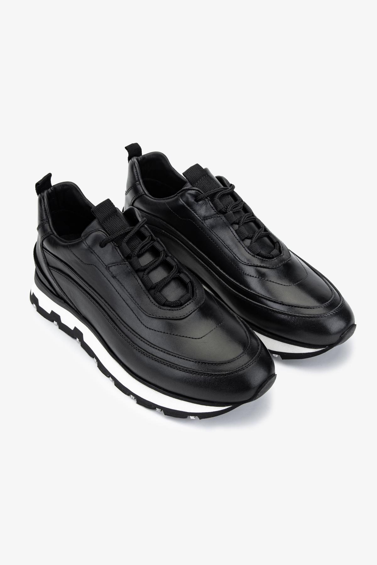 Valmenti Erkek Hakiki Deri Siyah Sneakers & Spor Ayakkabı