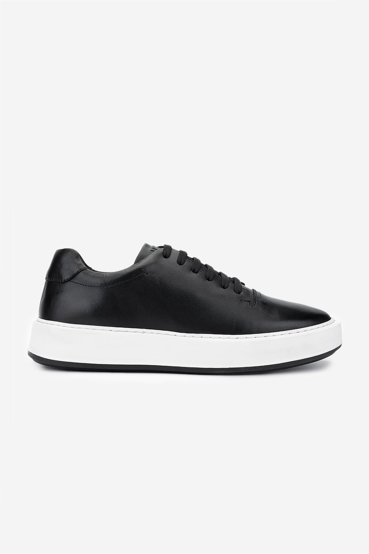 Valmenti Erkek Hakiki Deri Siyah Sneakers & Spor Ayakkabı