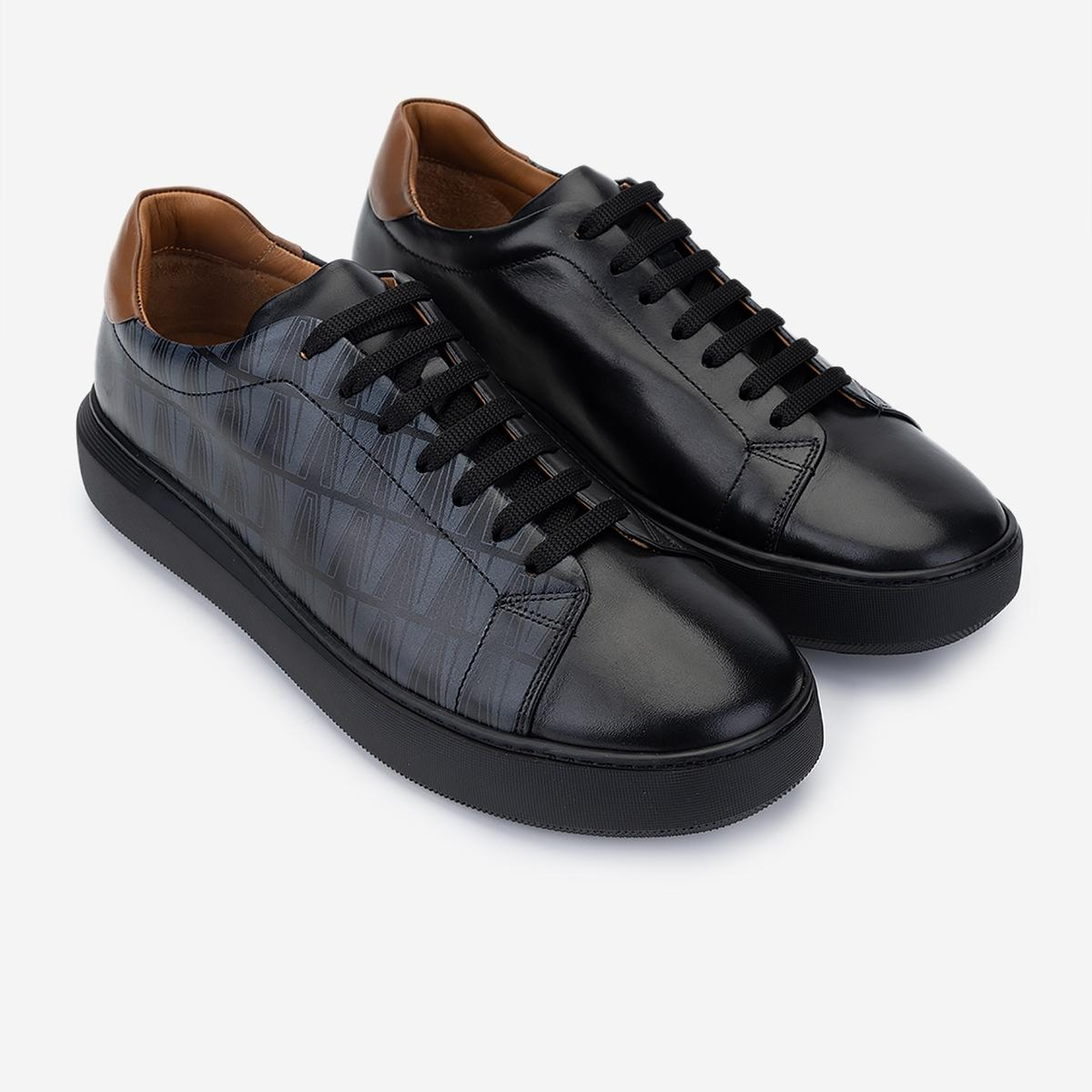 Valmenti Erkek Hakiki Deri Siyah Sneakers & Spor Ayakkabı