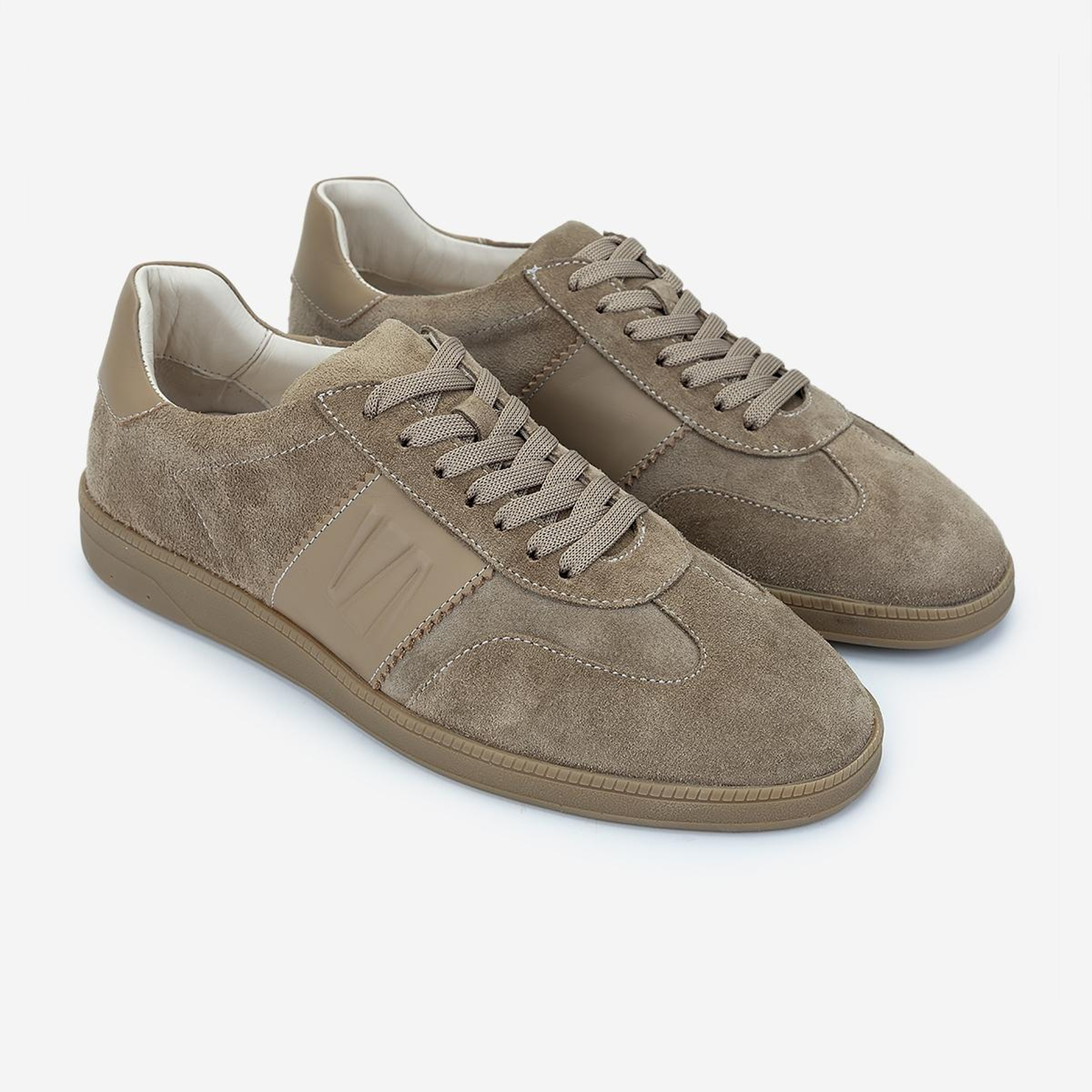 Valmenti Erkek Hakiki Deri Bej Süet Sneakers & Spor Ayakkabı