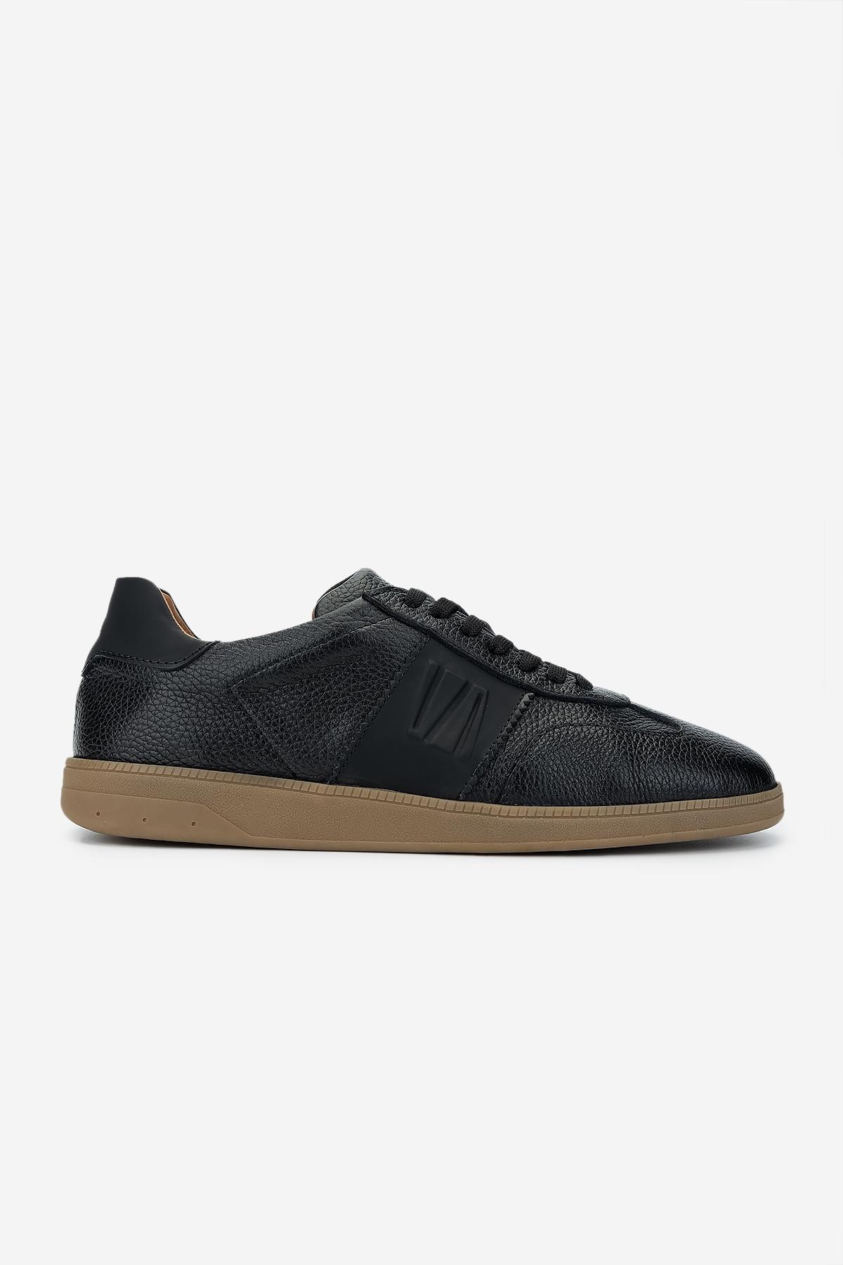Valmenti Erkek Hakiki Deri Siyah Floter Sneakers & Spor Ayakkabı