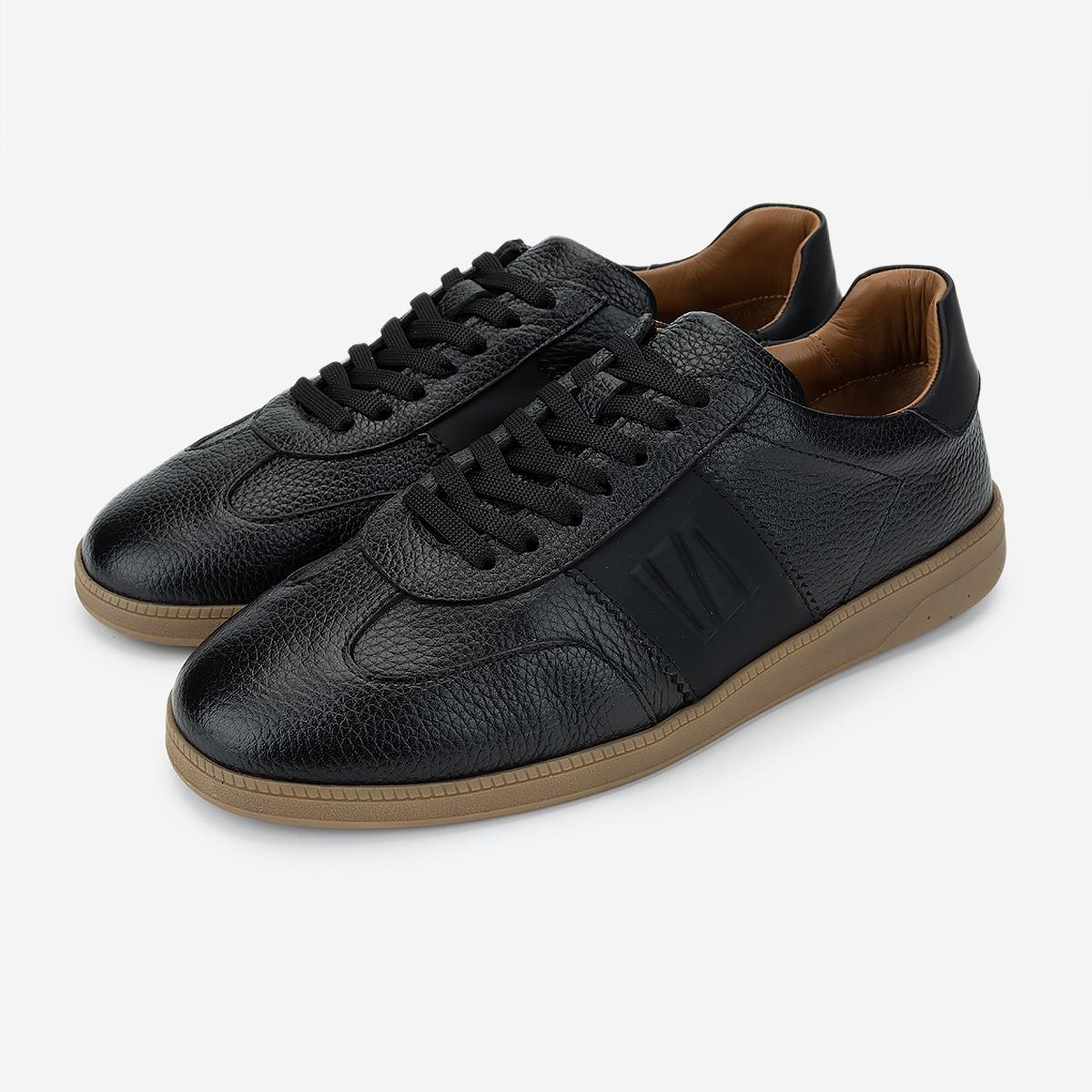 Valmenti Erkek Hakiki Deri Siyah Floter Sneakers & Spor Ayakkabı