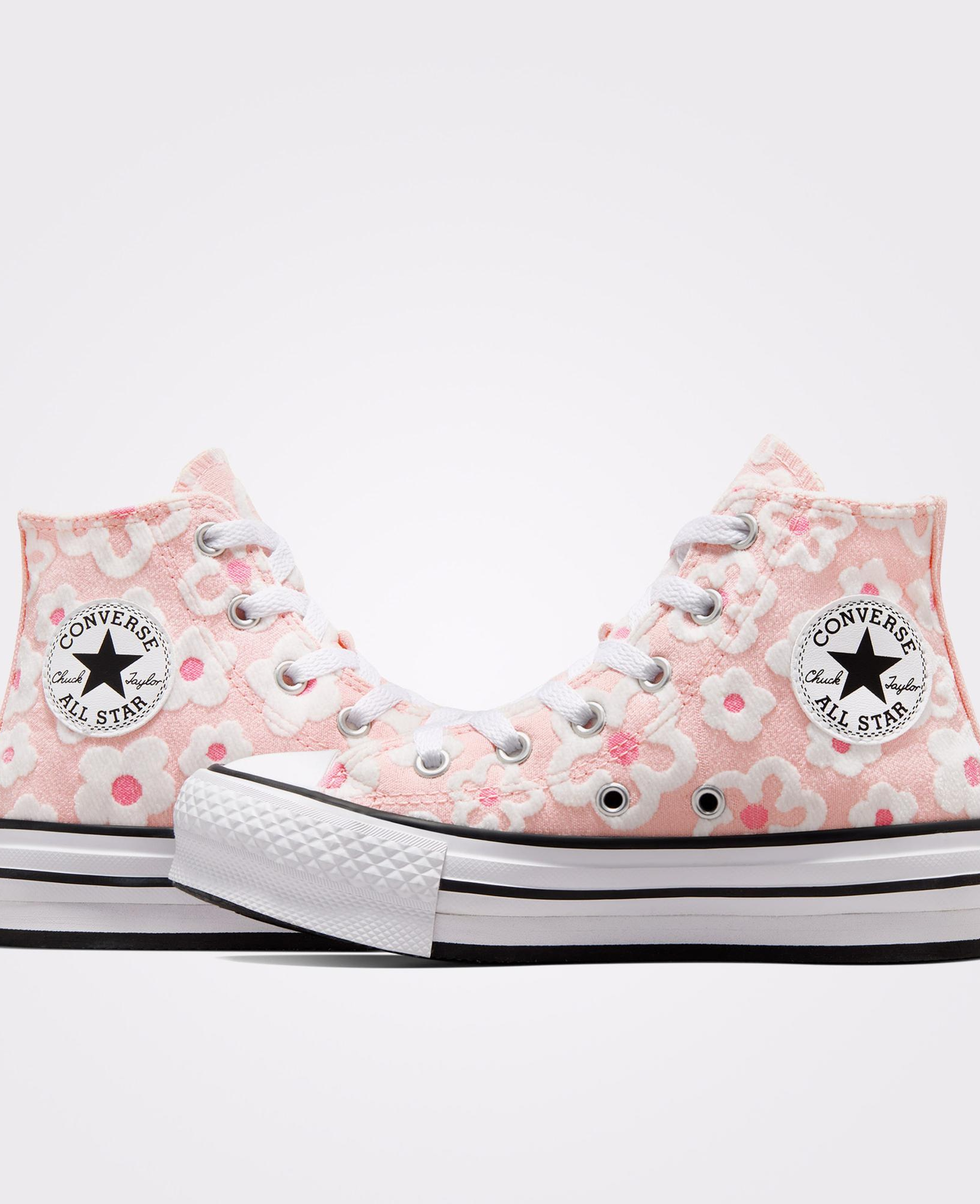 Converse Chuck Taylor All Star Lift Floral Embroidery Çocuk Pembe Platform Sneaker