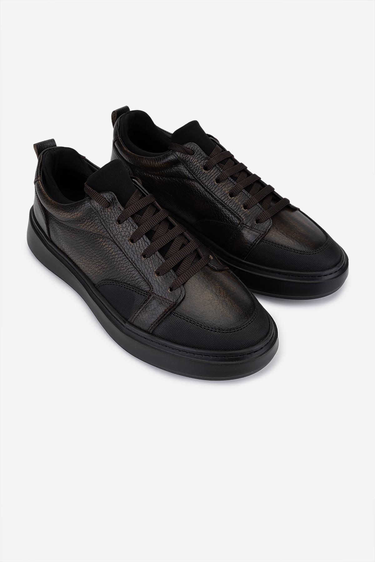 Valmenti Erkek Hakiki Deri Kahverengi Sneakers & Spor Ayakkabı