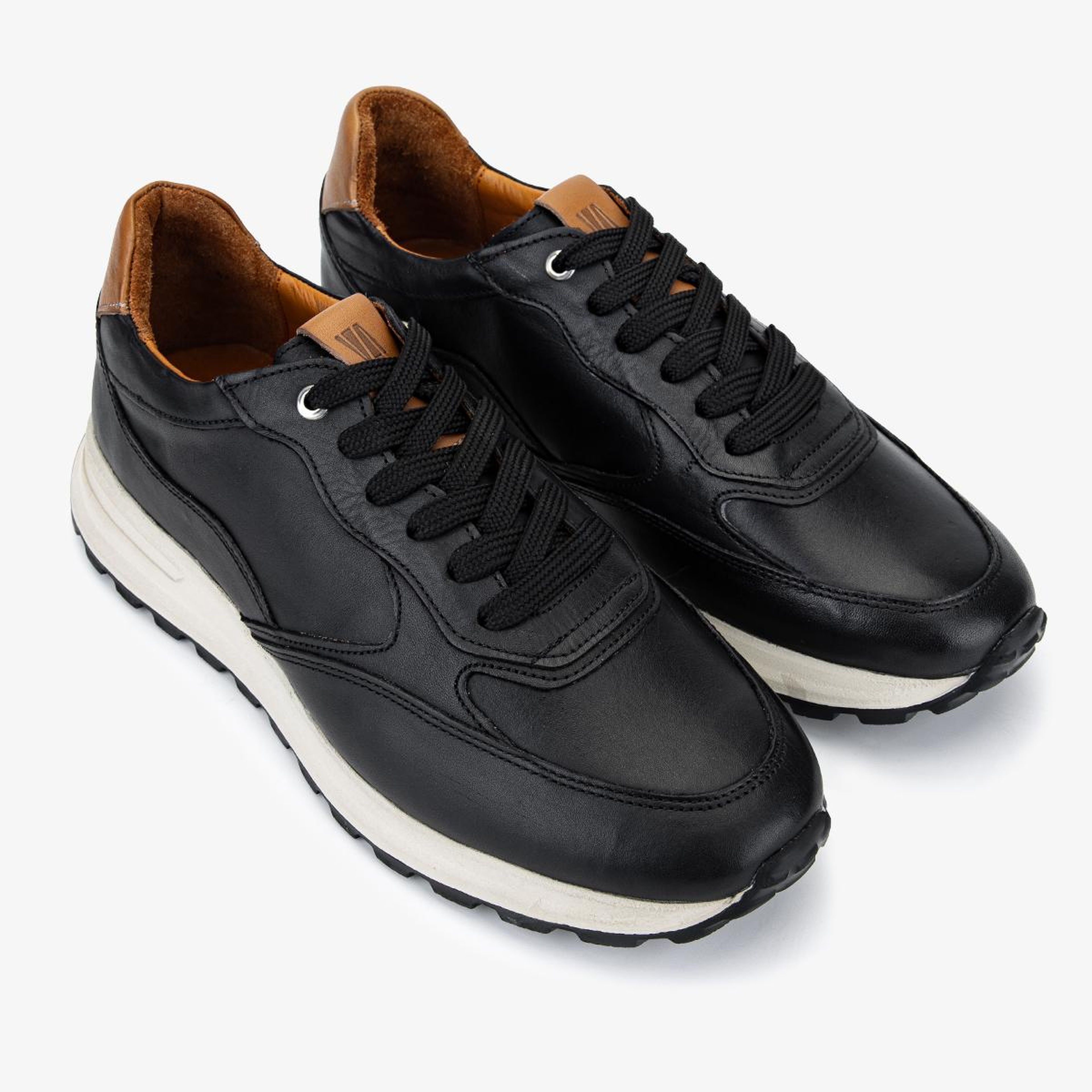 Valmenti Erkek Hakiki Deri Siyah Sneakers & Spor Ayakkabı